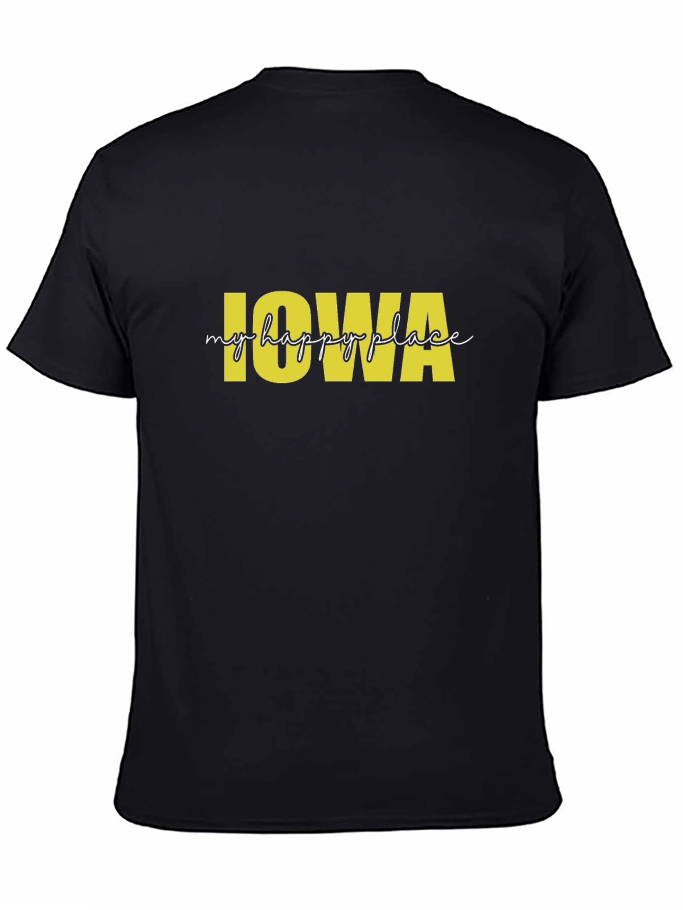 Iowa My Happy Place Black T-Shirt