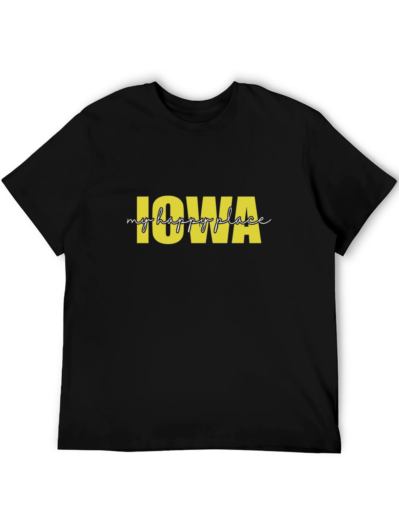 Iowa My Happy Place Black T-Shirt