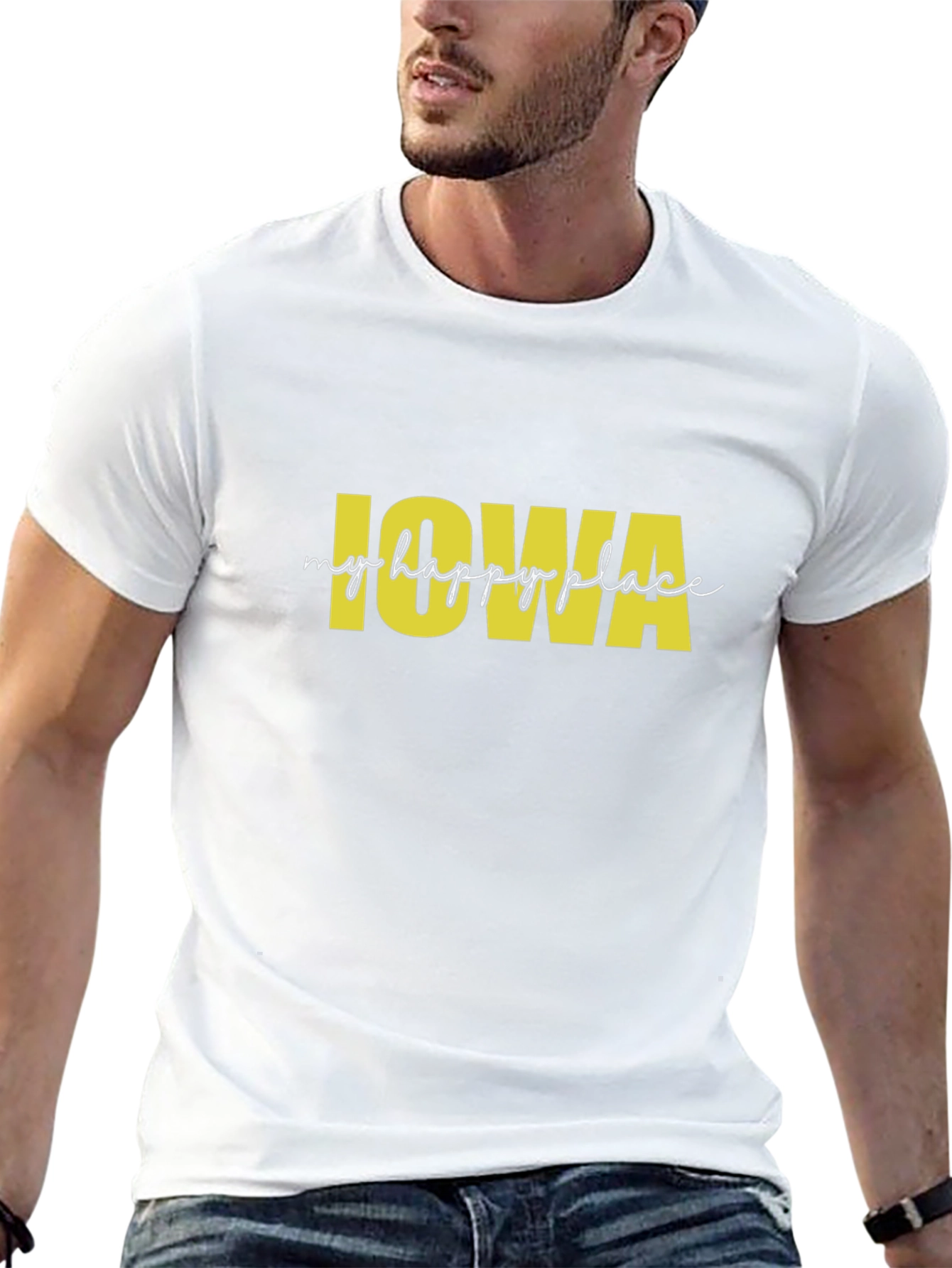 Iowa My Happy Place Black T-Shirt