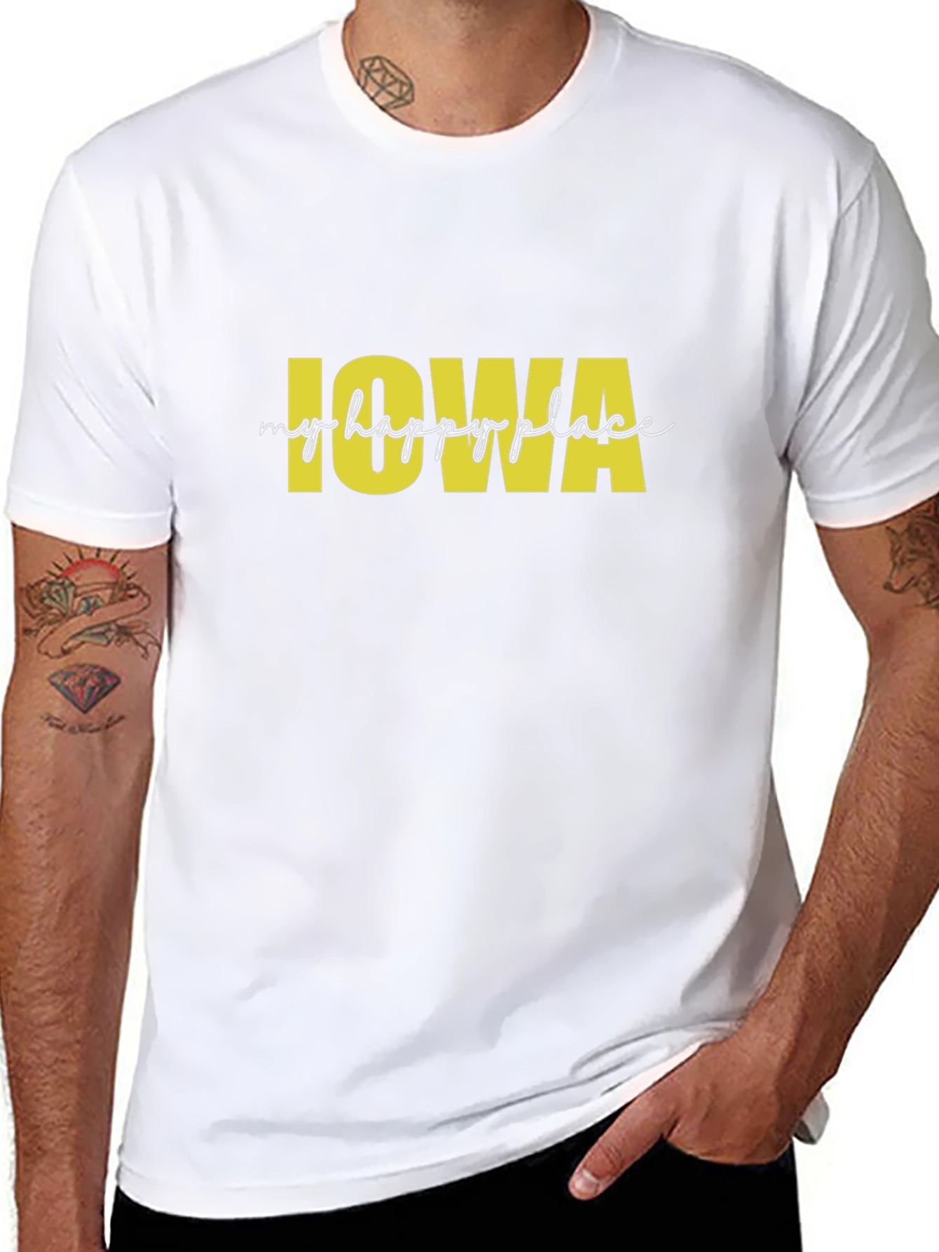 Iowa My Happy Place Black T-Shirt