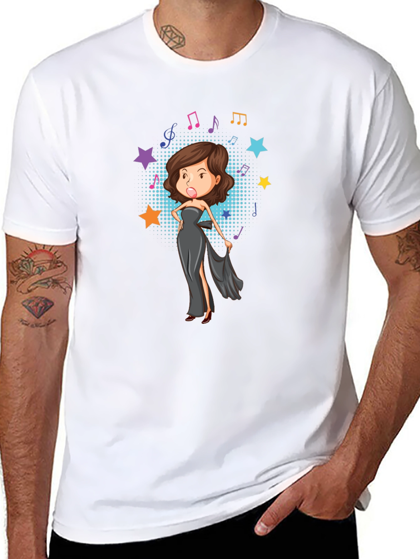 Cartoon Diva Graphic T-Shirt