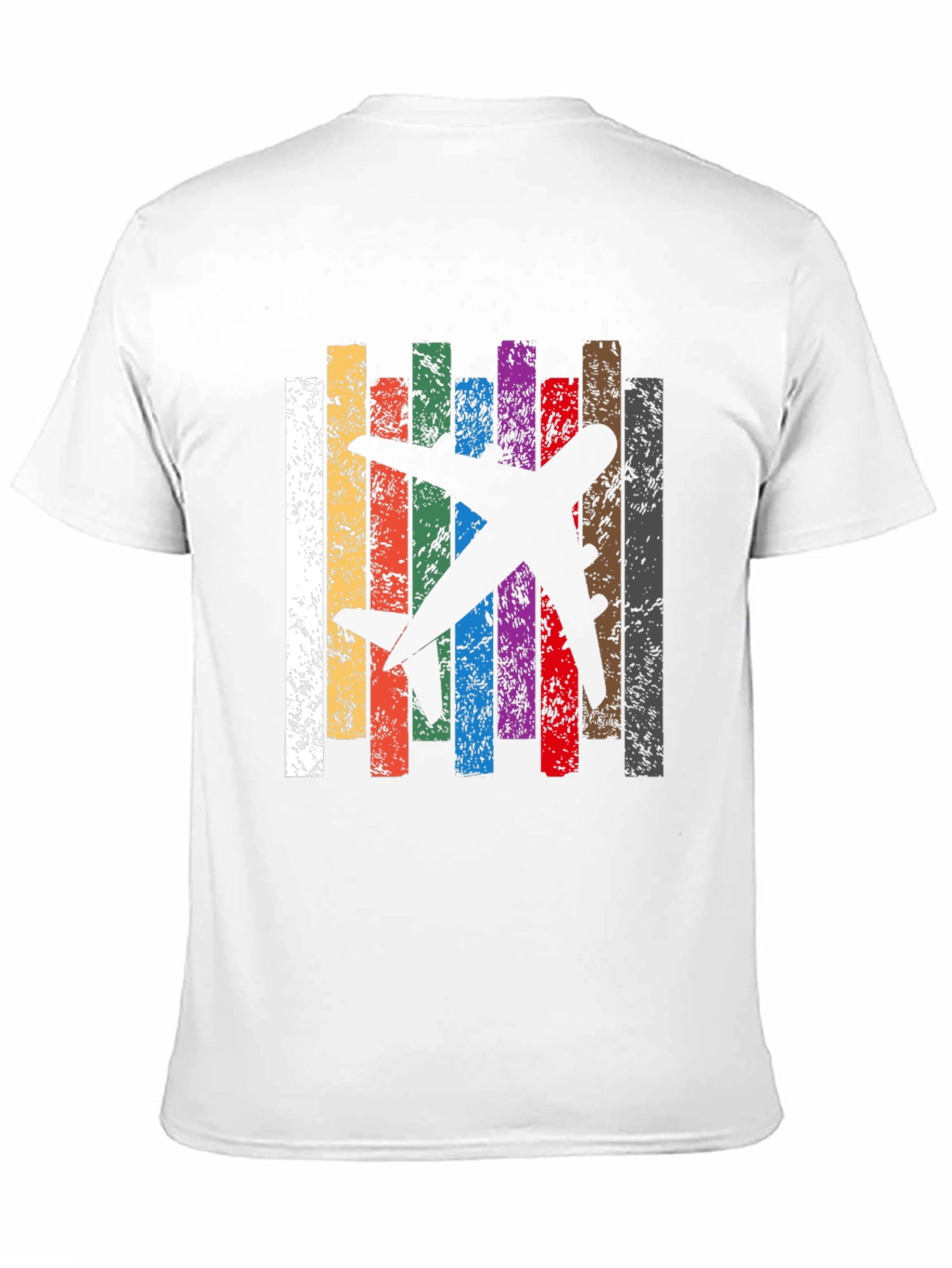 Retro Airplane Stripes Graphic T-Shirt