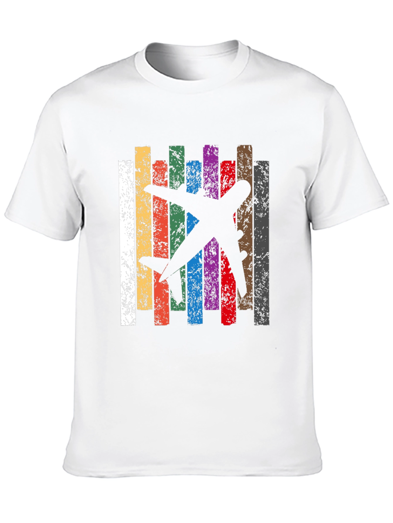 Retro Airplane Stripes Graphic T-Shirt
