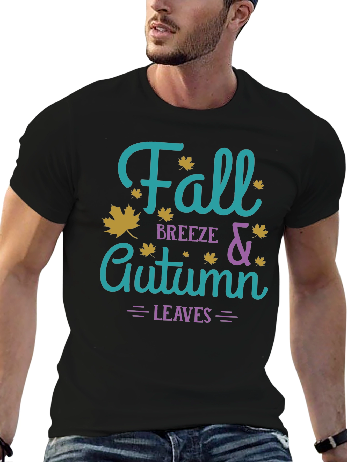 Fall Breeze & Autumn Leaves Graphic T-Shirt