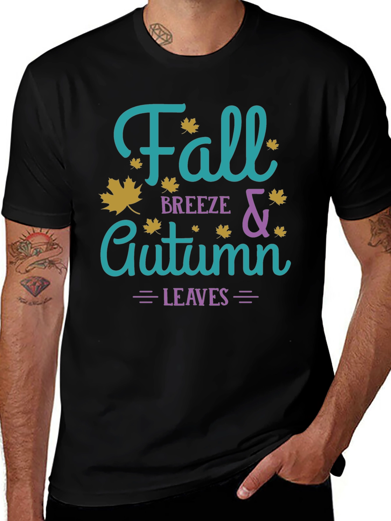 Fall Breeze & Autumn Leaves Graphic T-Shirt