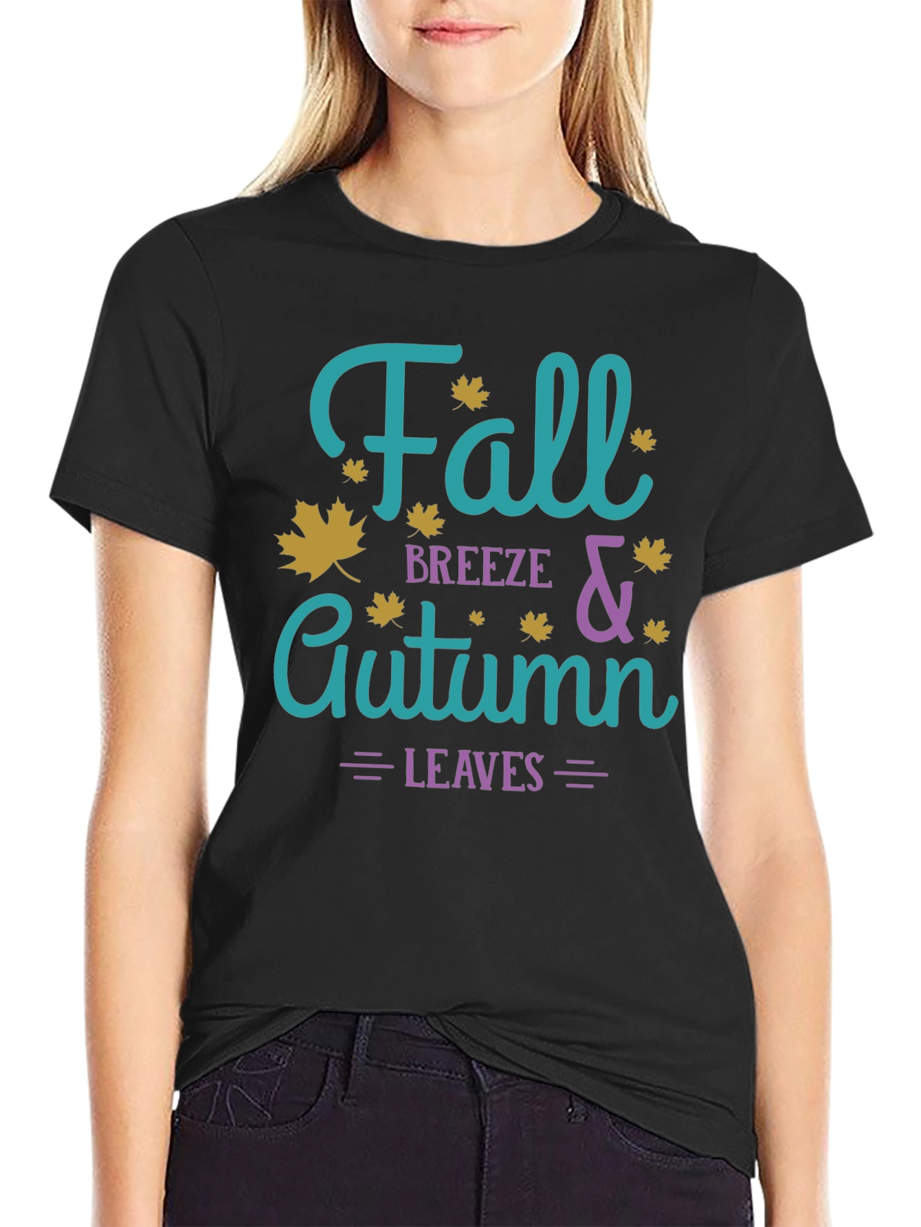 Fall Breeze & Autumn Leaves Graphic T-Shirt