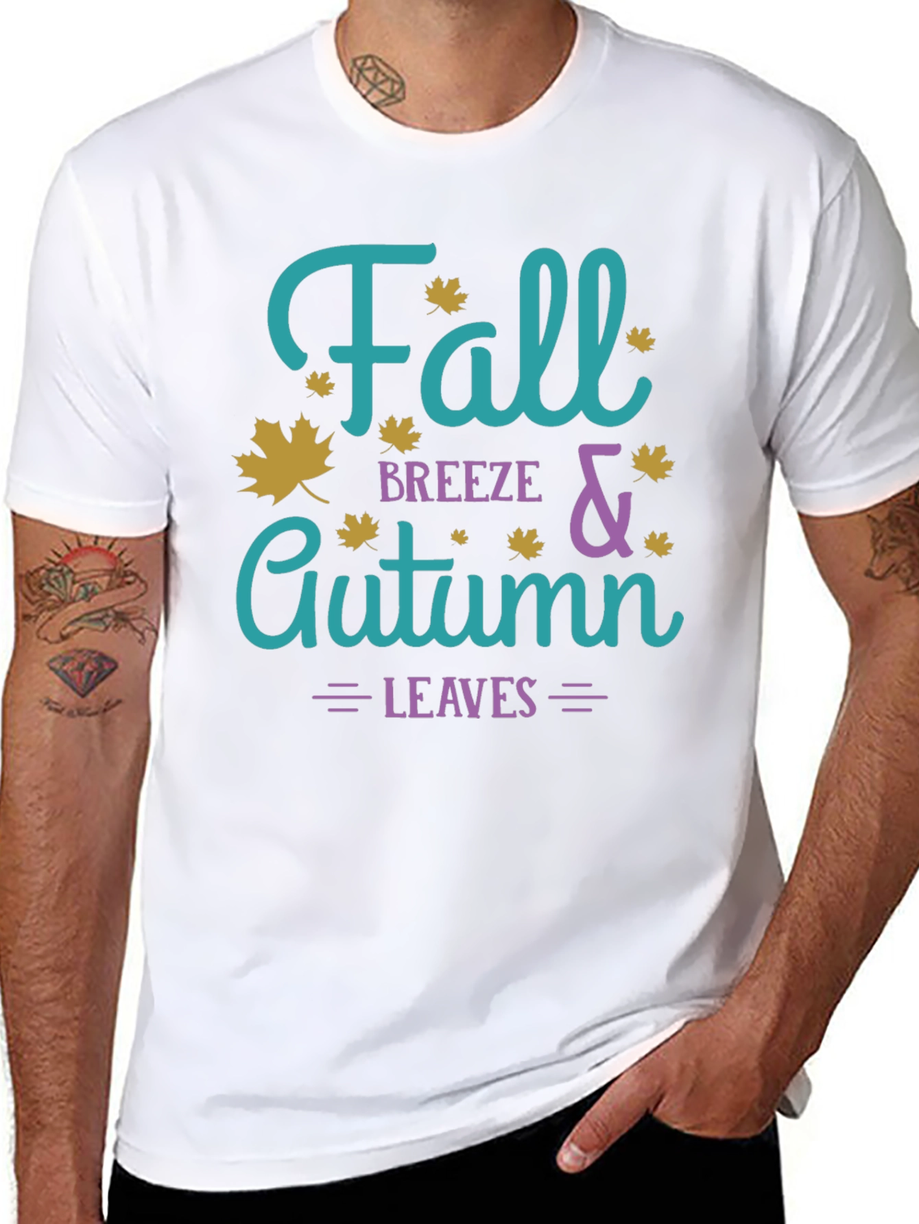 Fall Breeze & Autumn Leaves Graphic T-Shirt