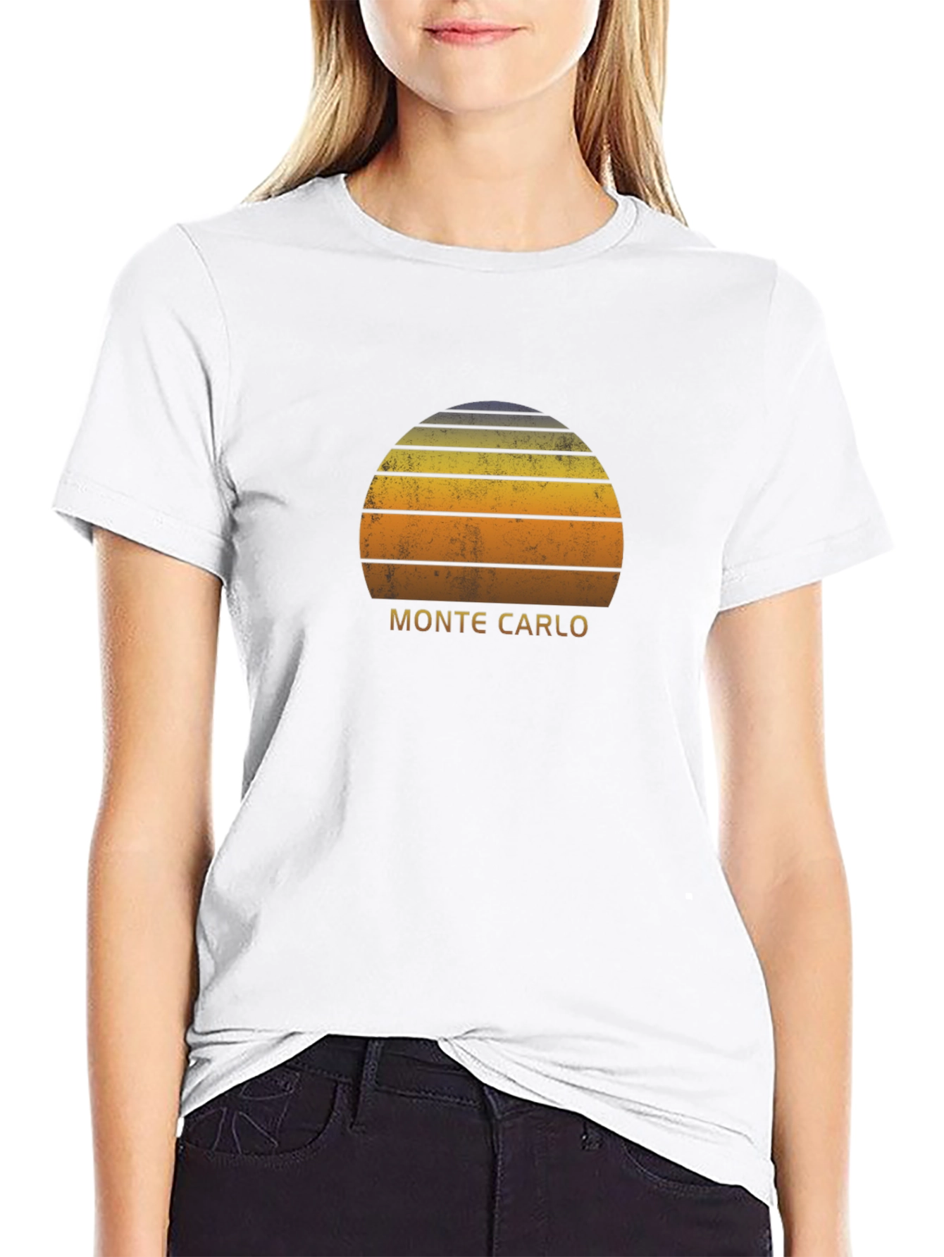 Monte Carlo Sunset Graphic T-Shirt - Retro Style