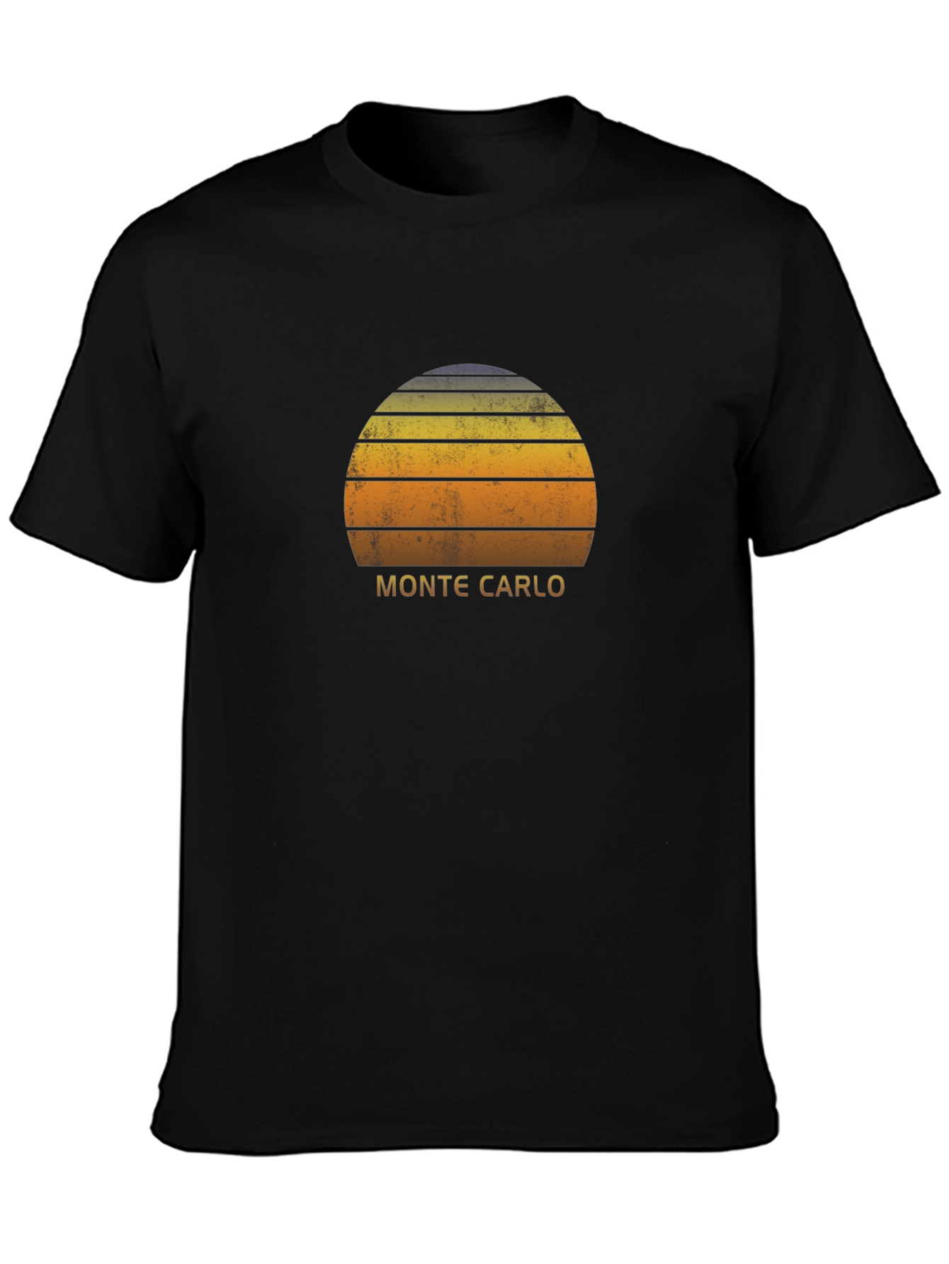 Monte Carlo Sunset Graphic T-Shirt - Retro Style