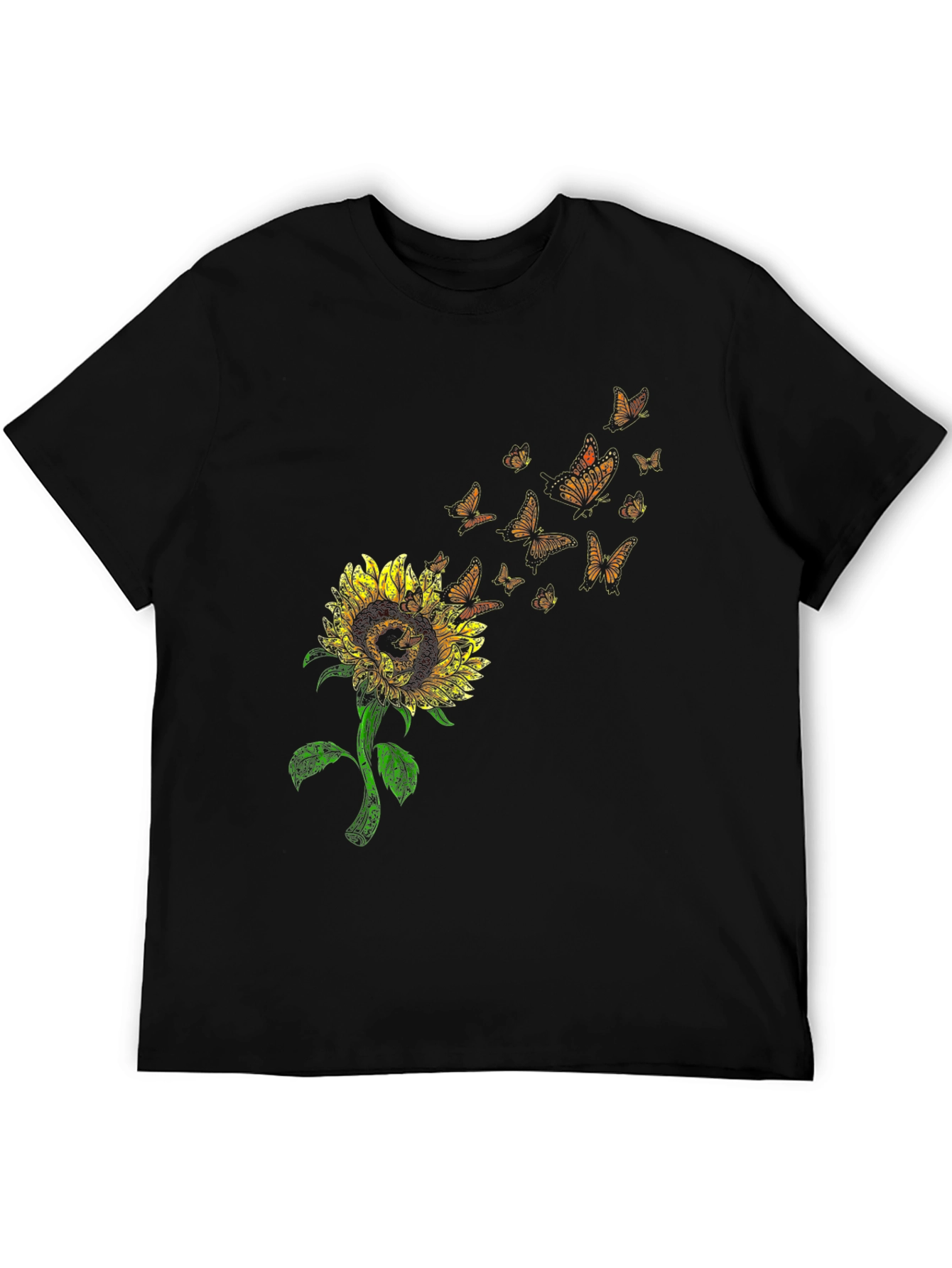 Sunflower Butterfly Graphic T-Shirt