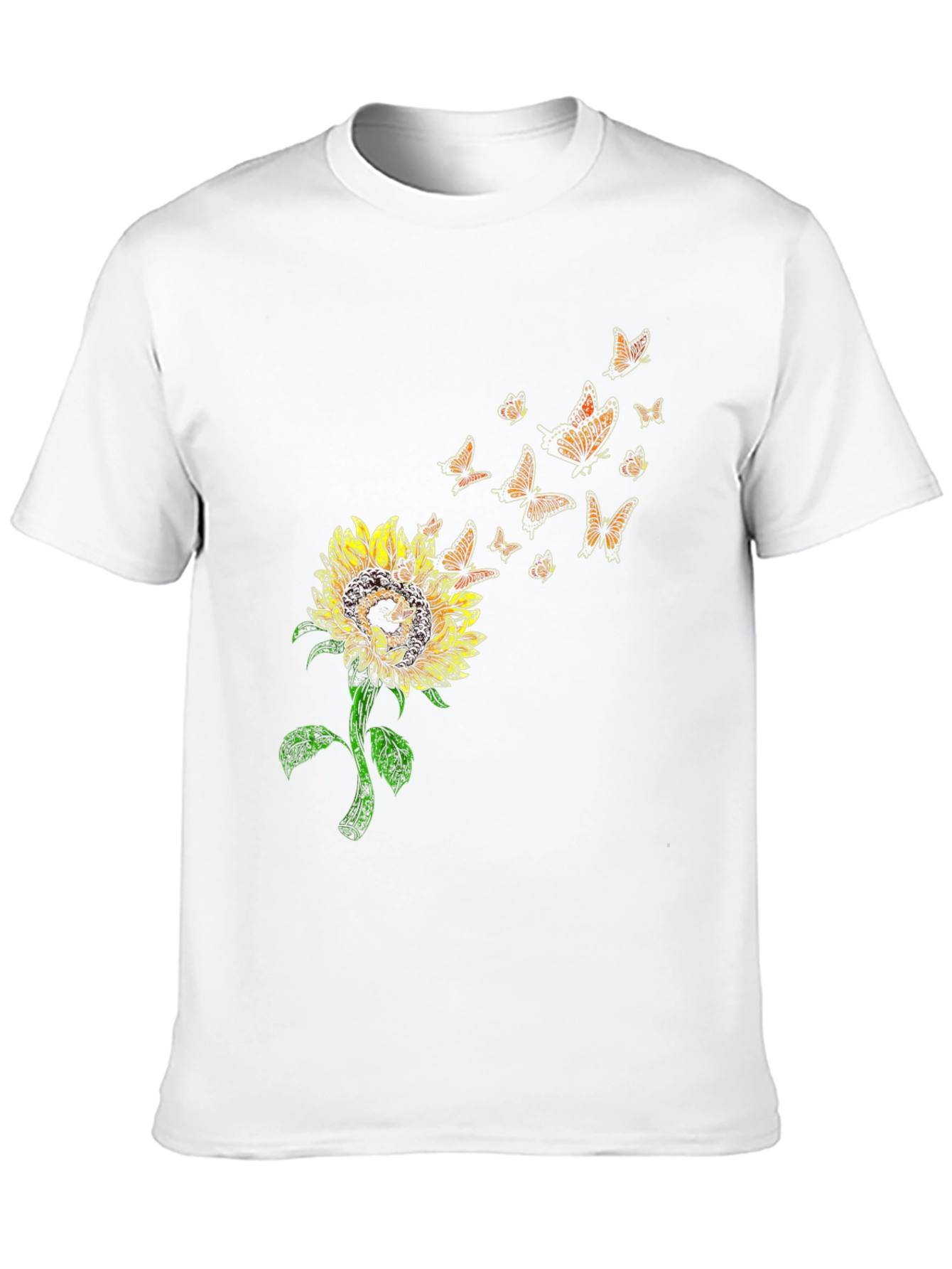 Sunflower Butterfly Graphic T-Shirt