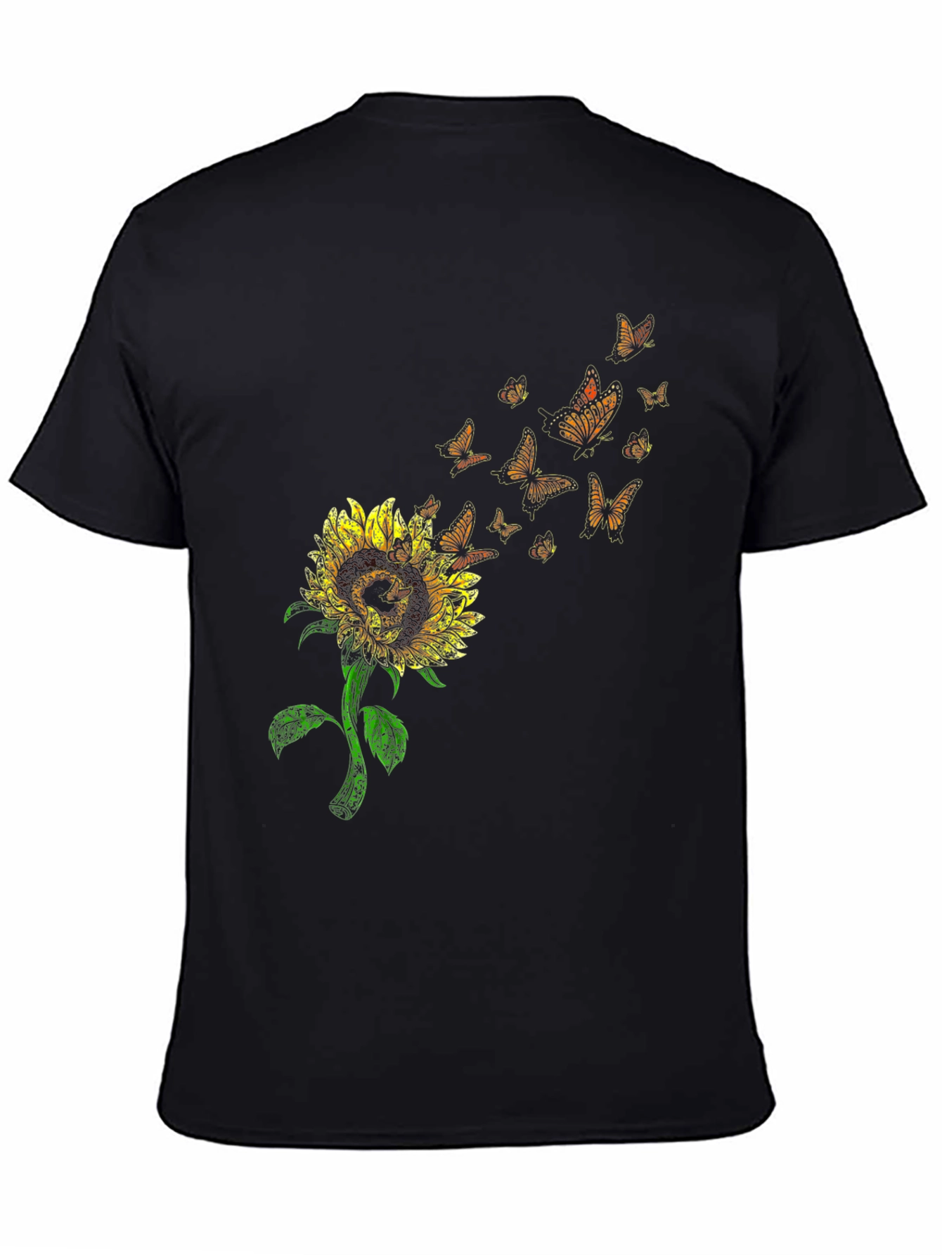 Sunflower Butterfly Graphic T-Shirt
