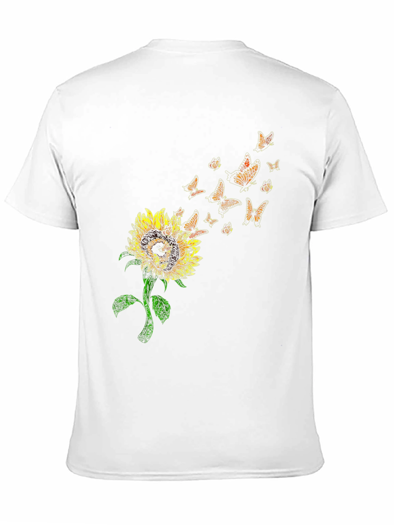 Sunflower Butterfly Graphic T-Shirt