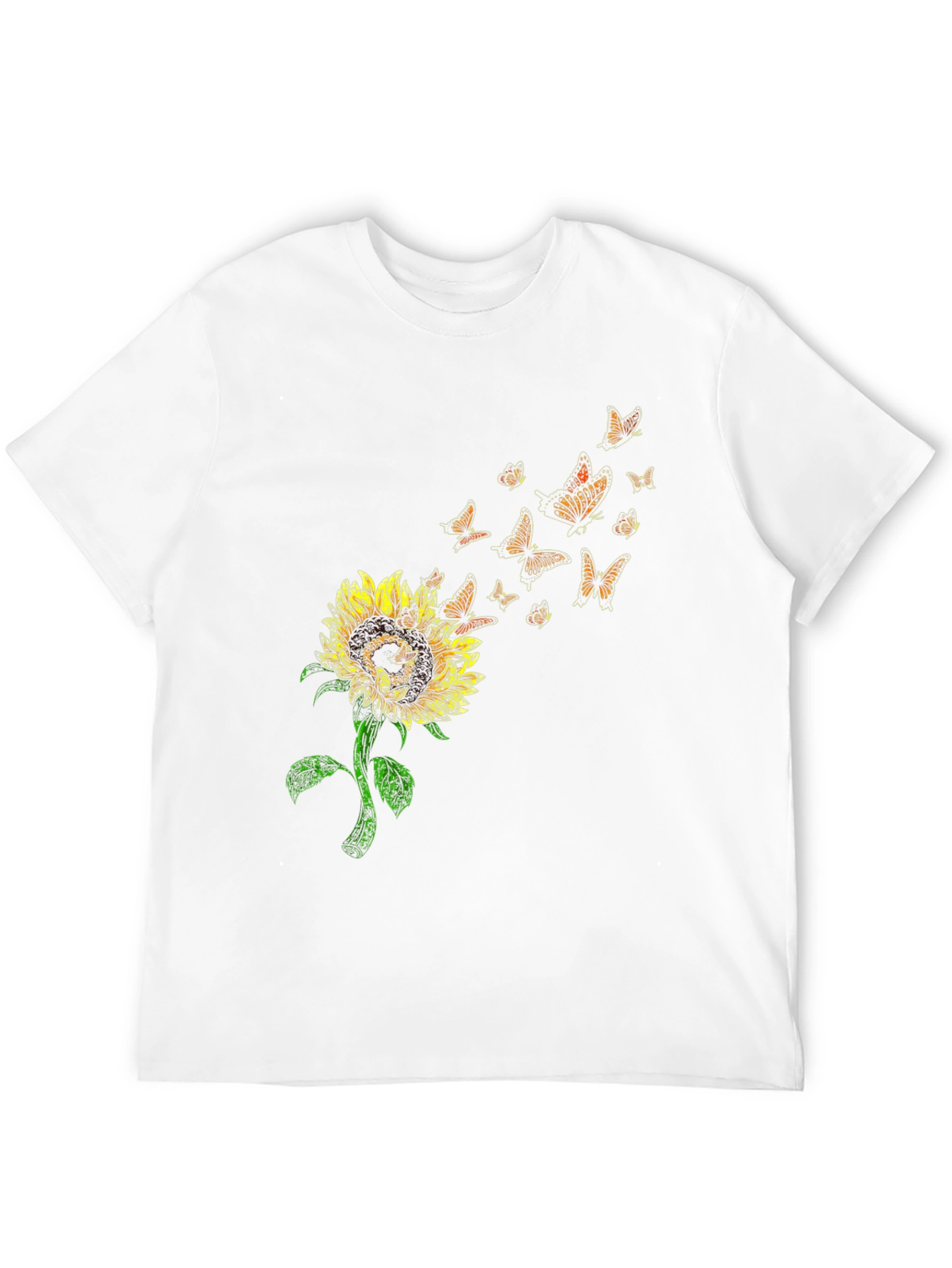 Sunflower Butterfly Graphic T-Shirt