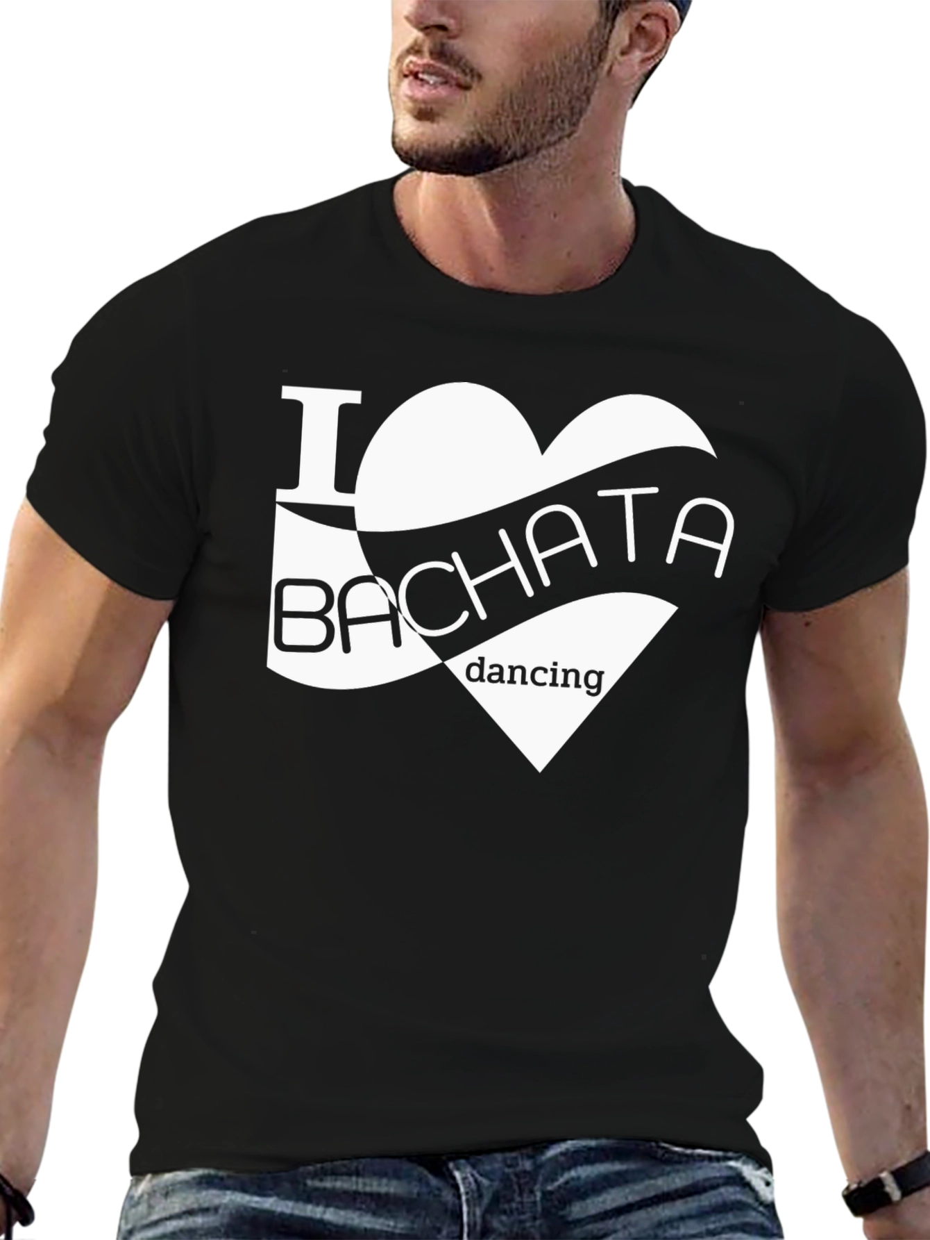 I Love Bachata Dancing Black T-Shirt