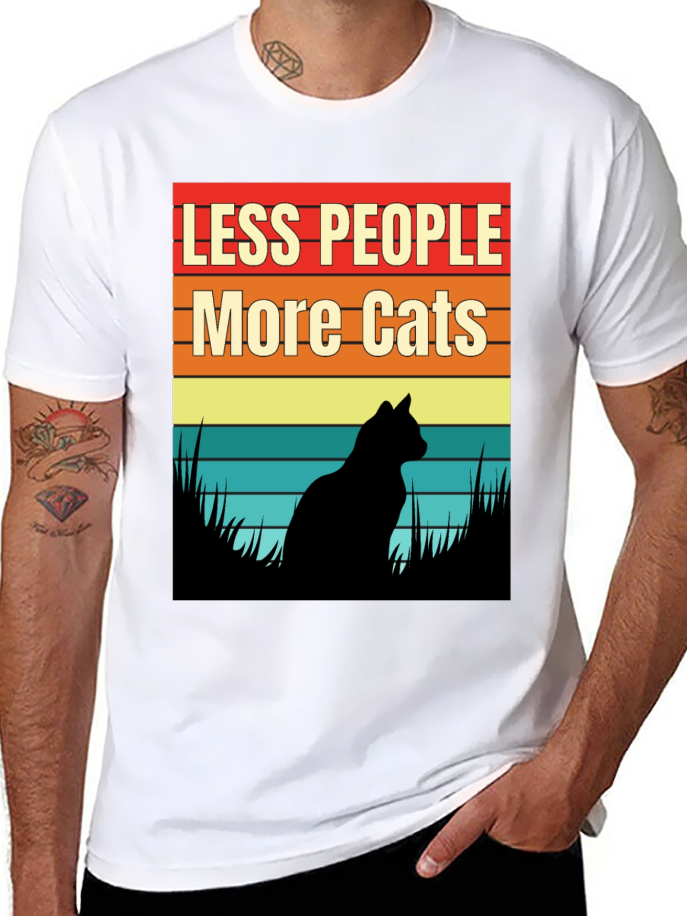 Less People More Cats Graphic T-Shirt