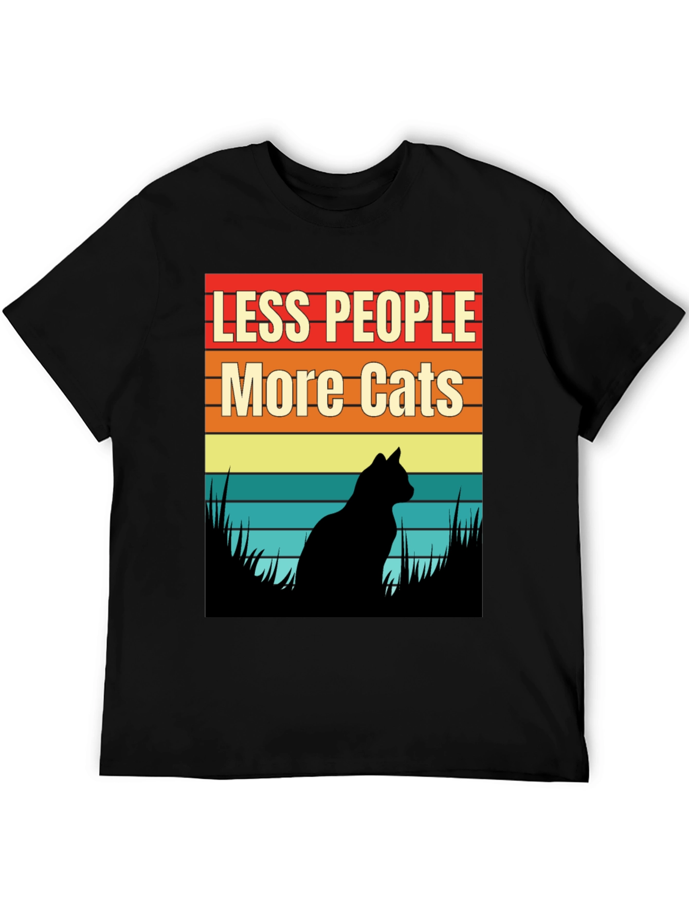 Less People More Cats Graphic T-Shirt