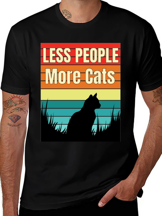 Less People More Cats Graphic T-Shirt