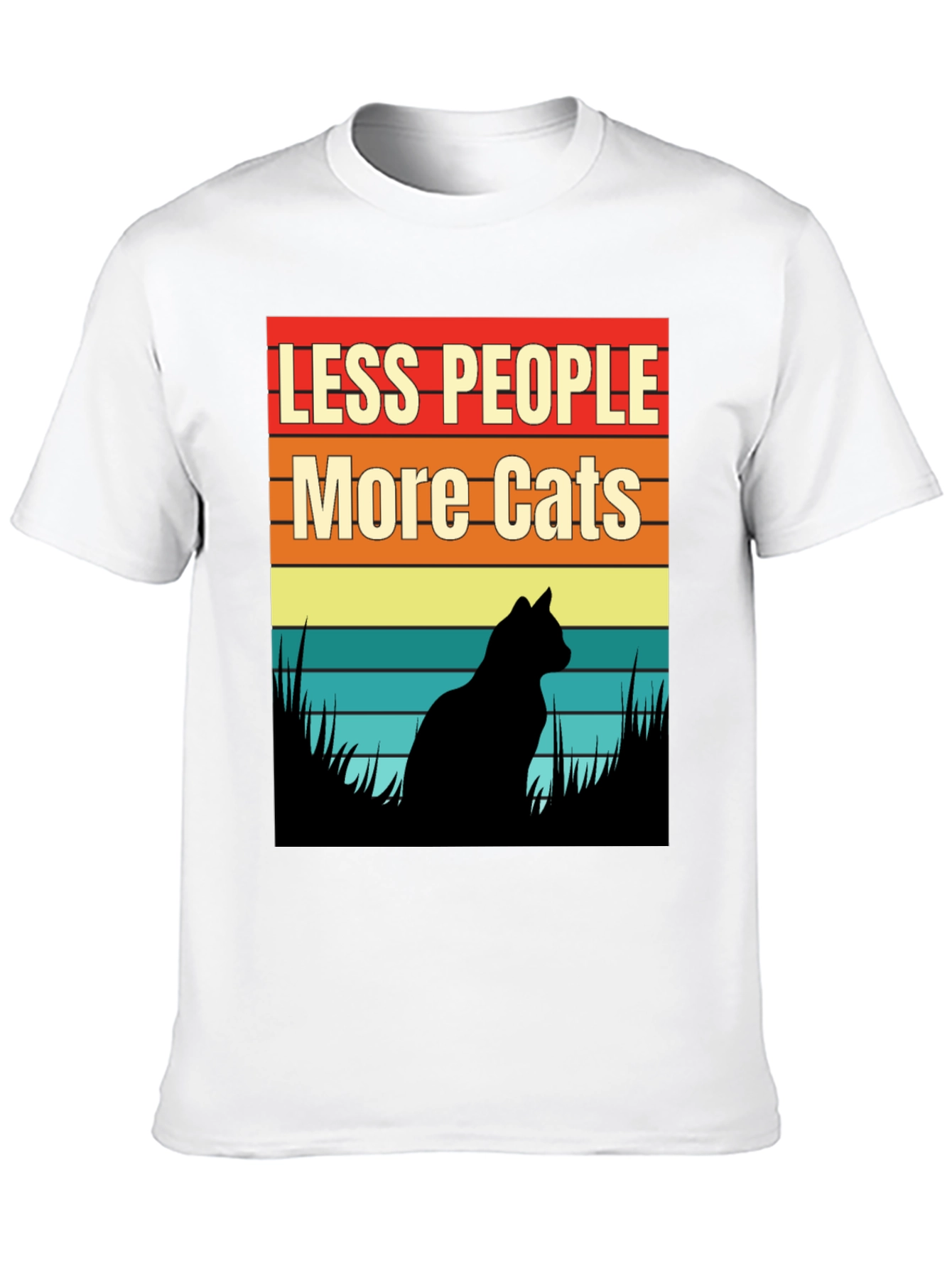Less People More Cats Graphic T-Shirt