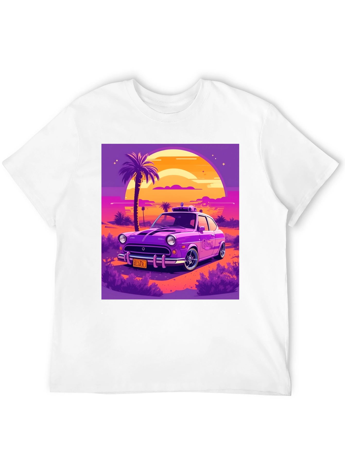 Retro Car T-Shirt - Sunset Drive Design