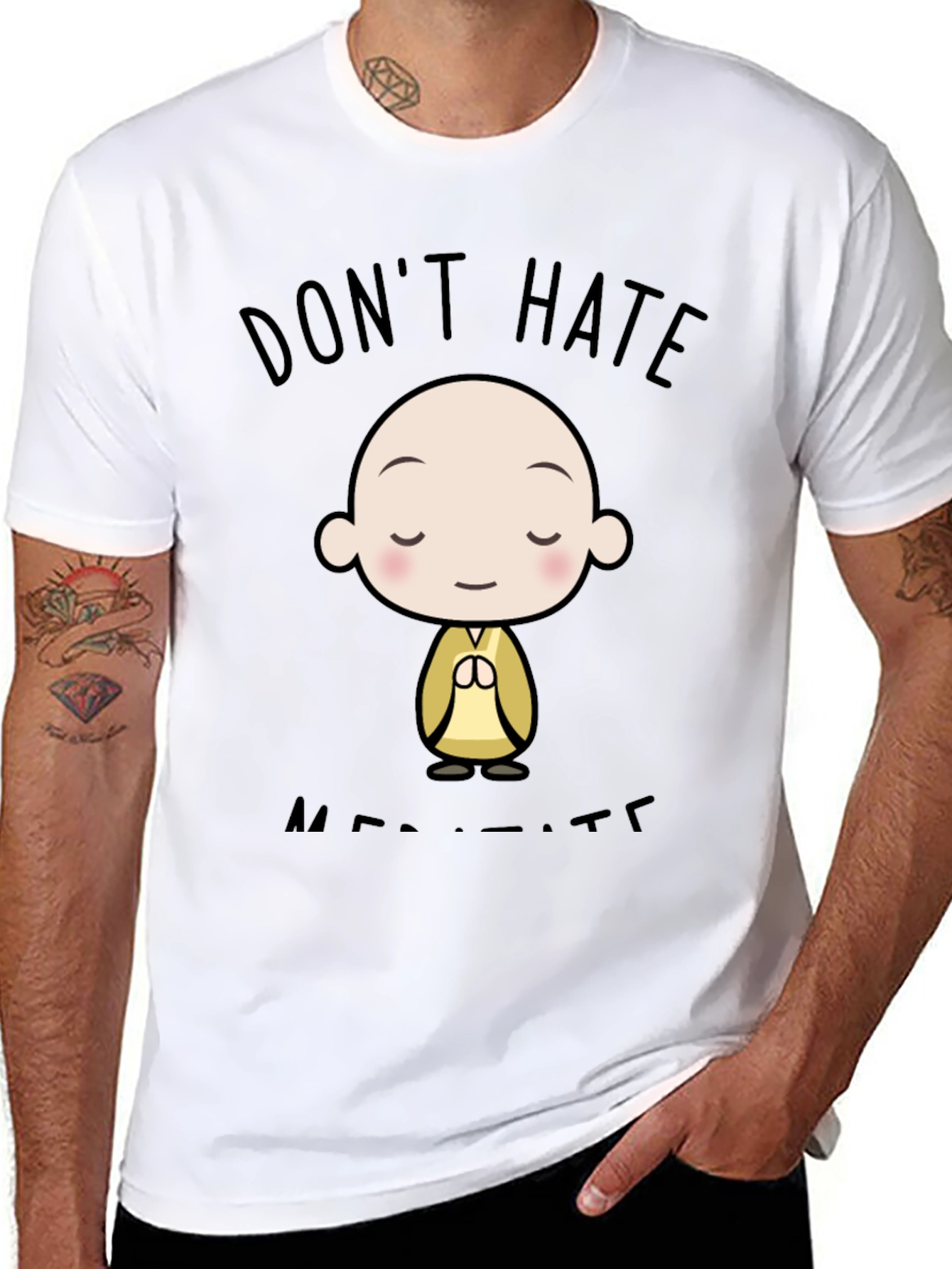 Dont Hate Meditate Black T-Shirt