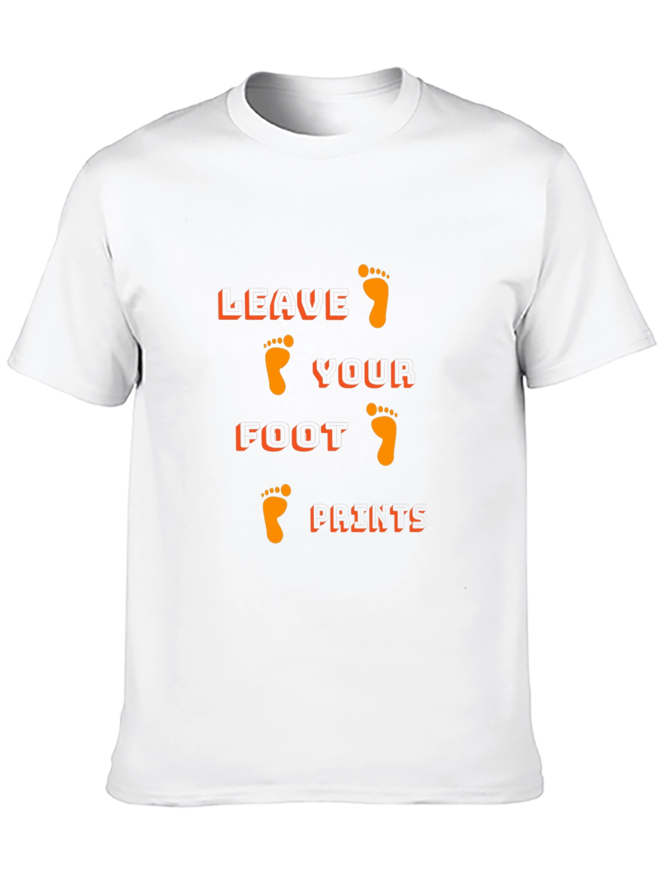 Black T-Shirt with Leave Your Footprints Design