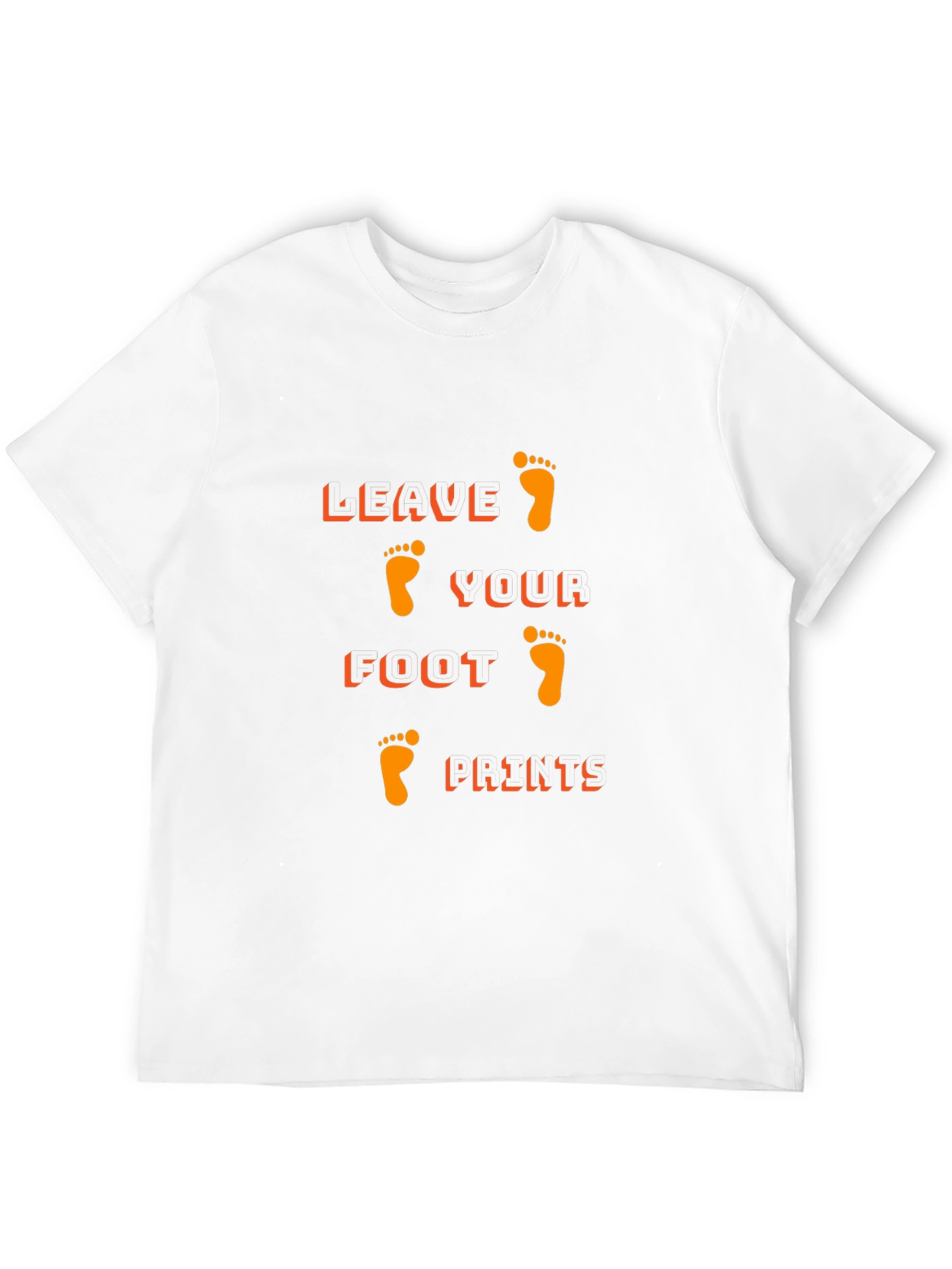 Black T-Shirt with Leave Your Footprints Design