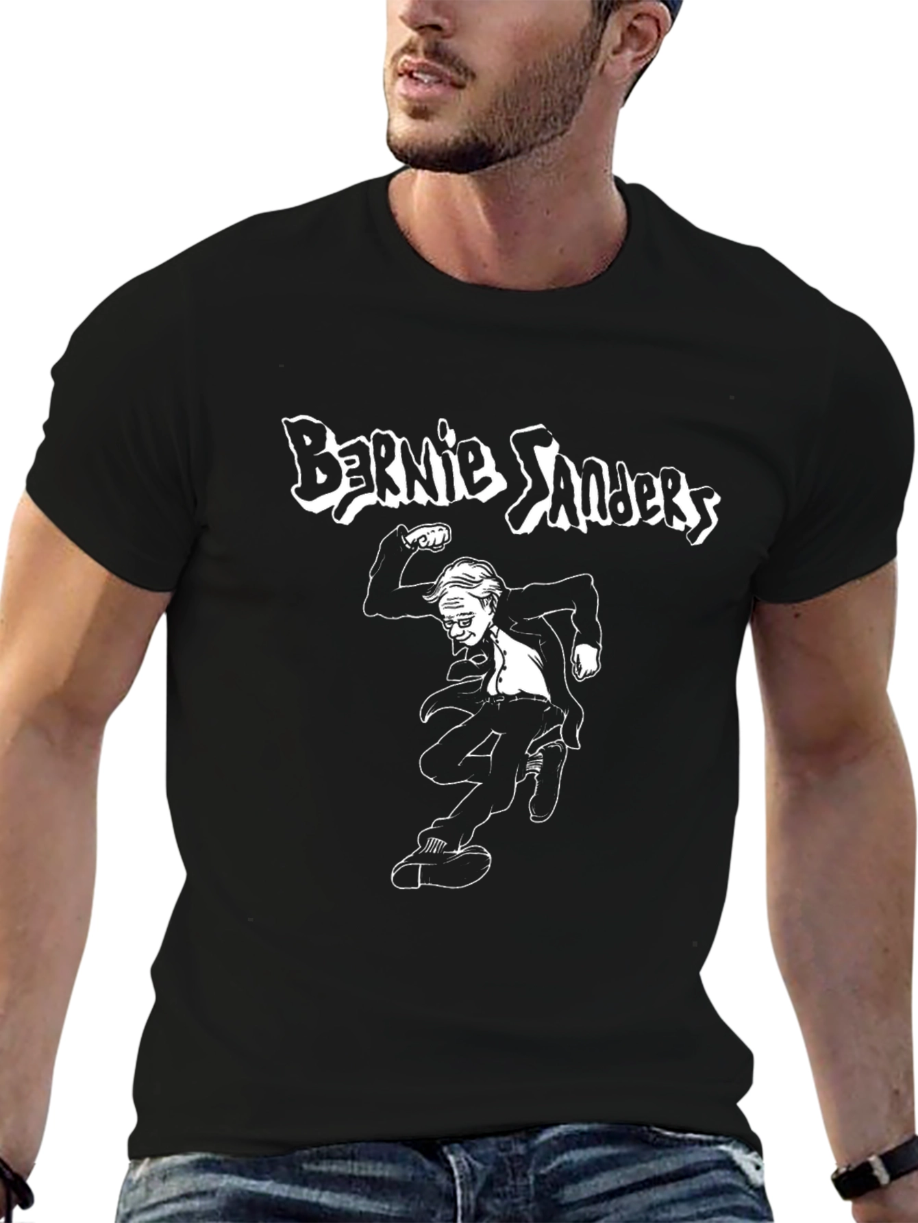 Bernie Sanders Punk Style Black T-Shirt