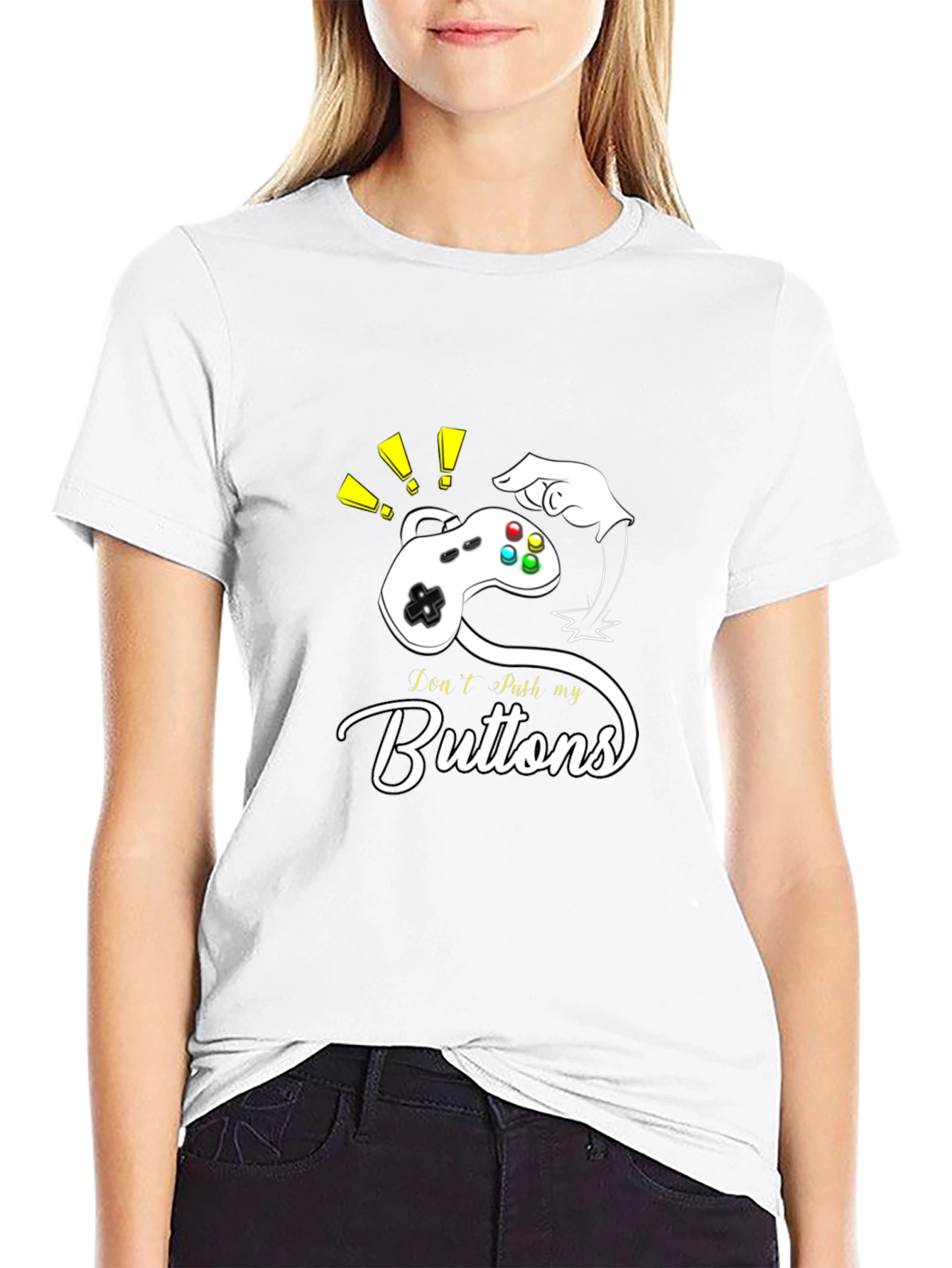 I Cant Push My Buttons - Gamer T-Shirt