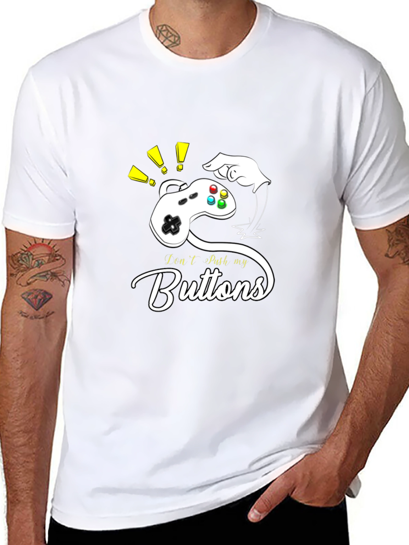 I Cant Push My Buttons - Gamer T-Shirt