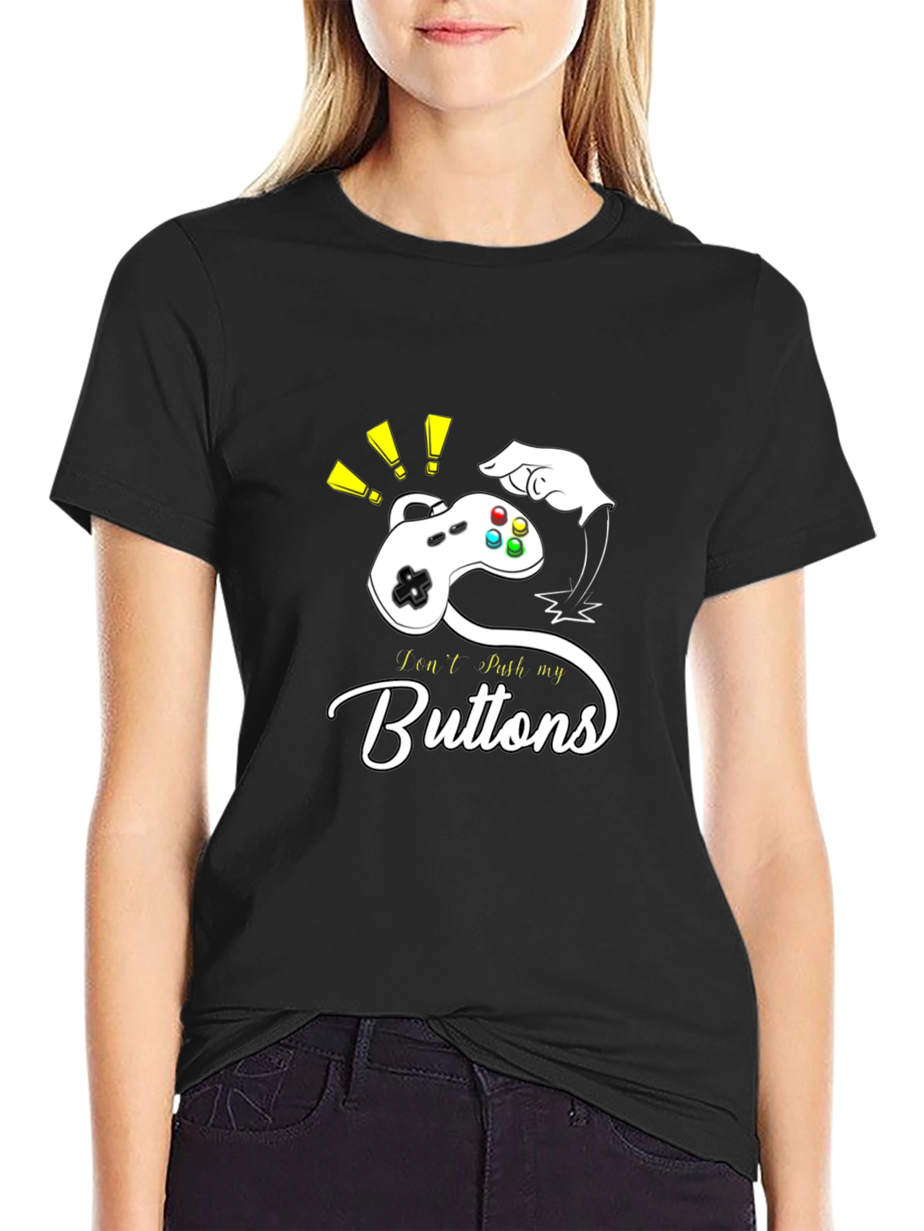 I Cant Push My Buttons - Gamer T-Shirt