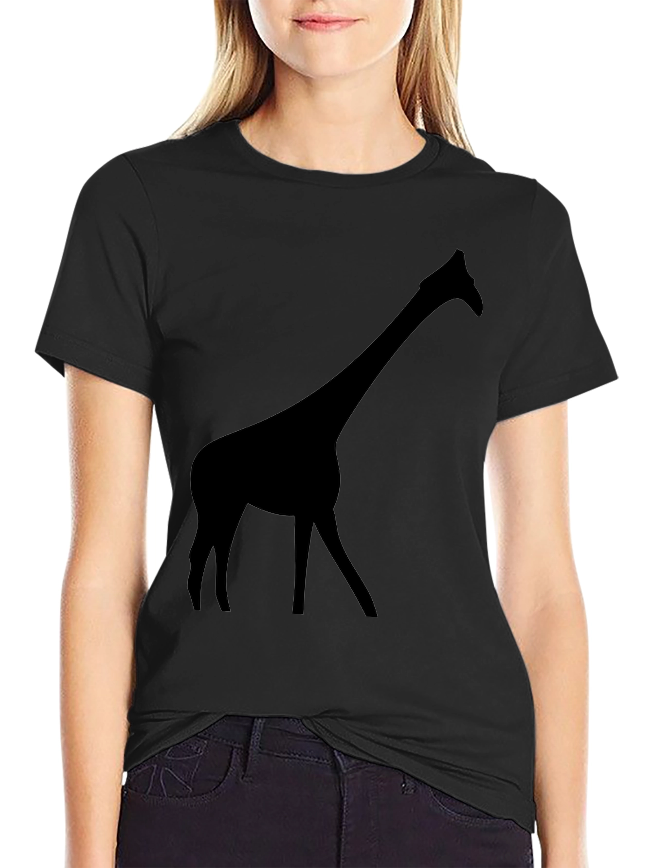 Black Giraffe Silhouette T-Shirt