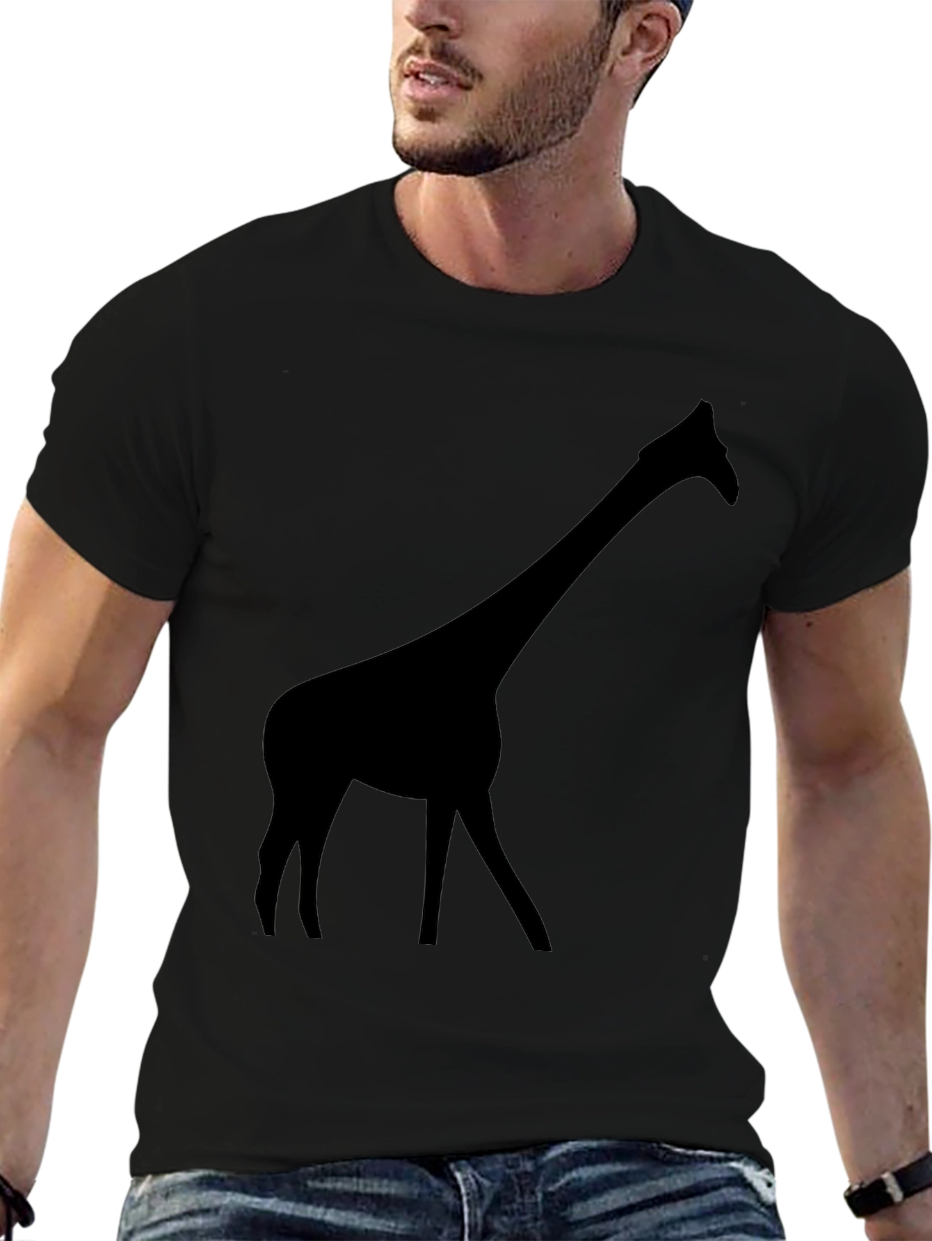 Black Giraffe Silhouette T-Shirt