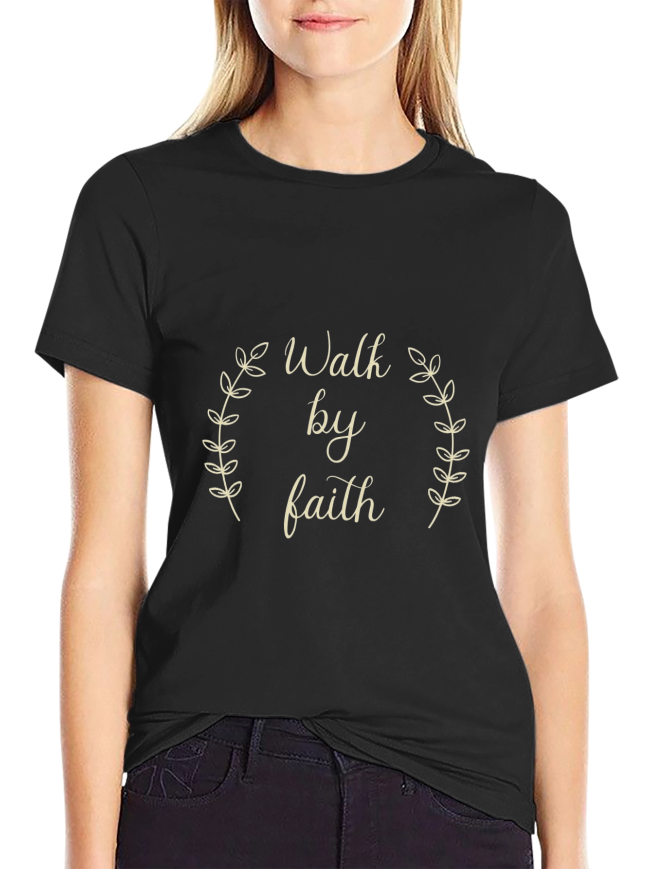 Walk by Faith Black Graphic Tee