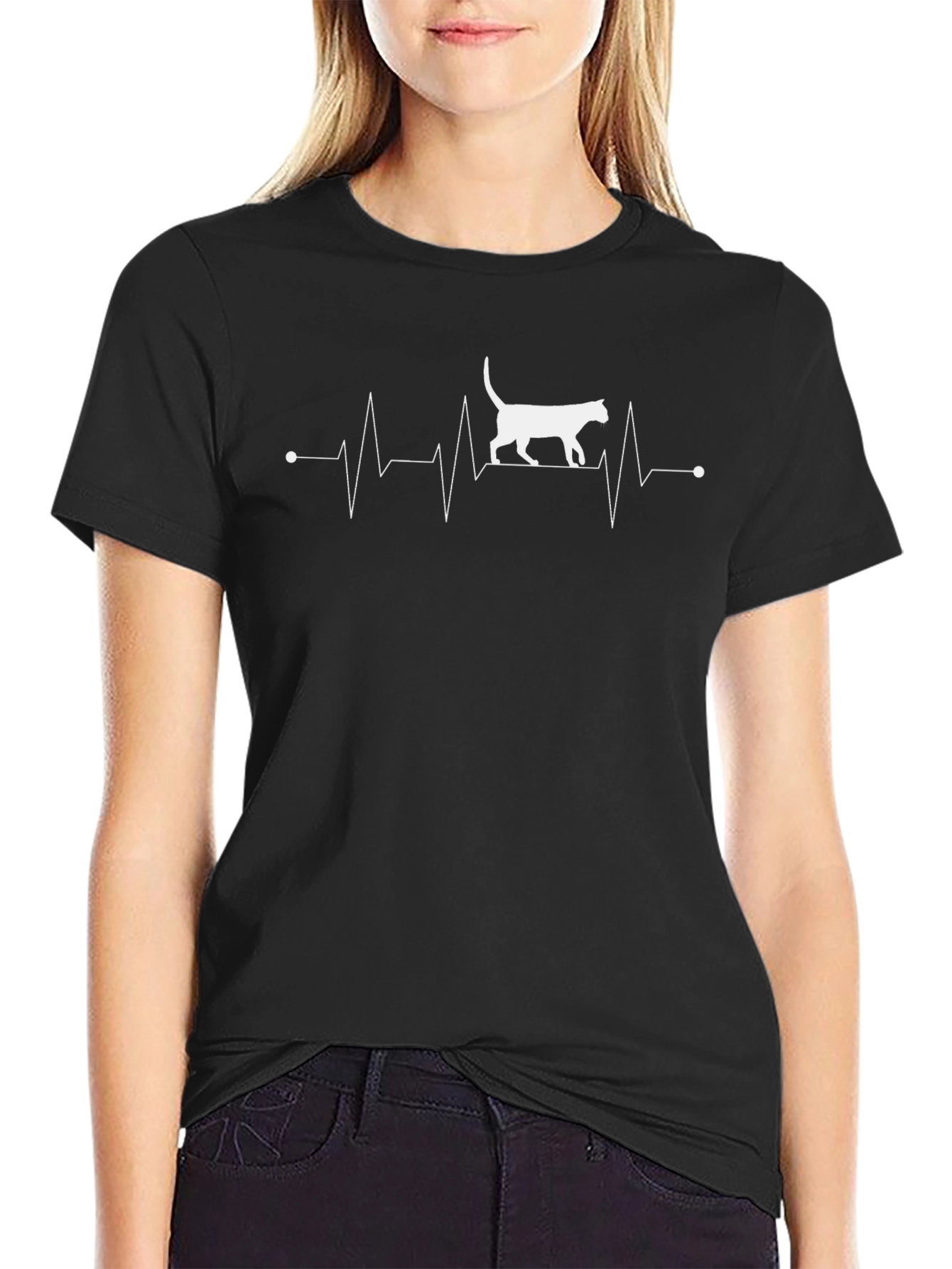 Cat Heartbeat T-Shirt - Novelty Tee