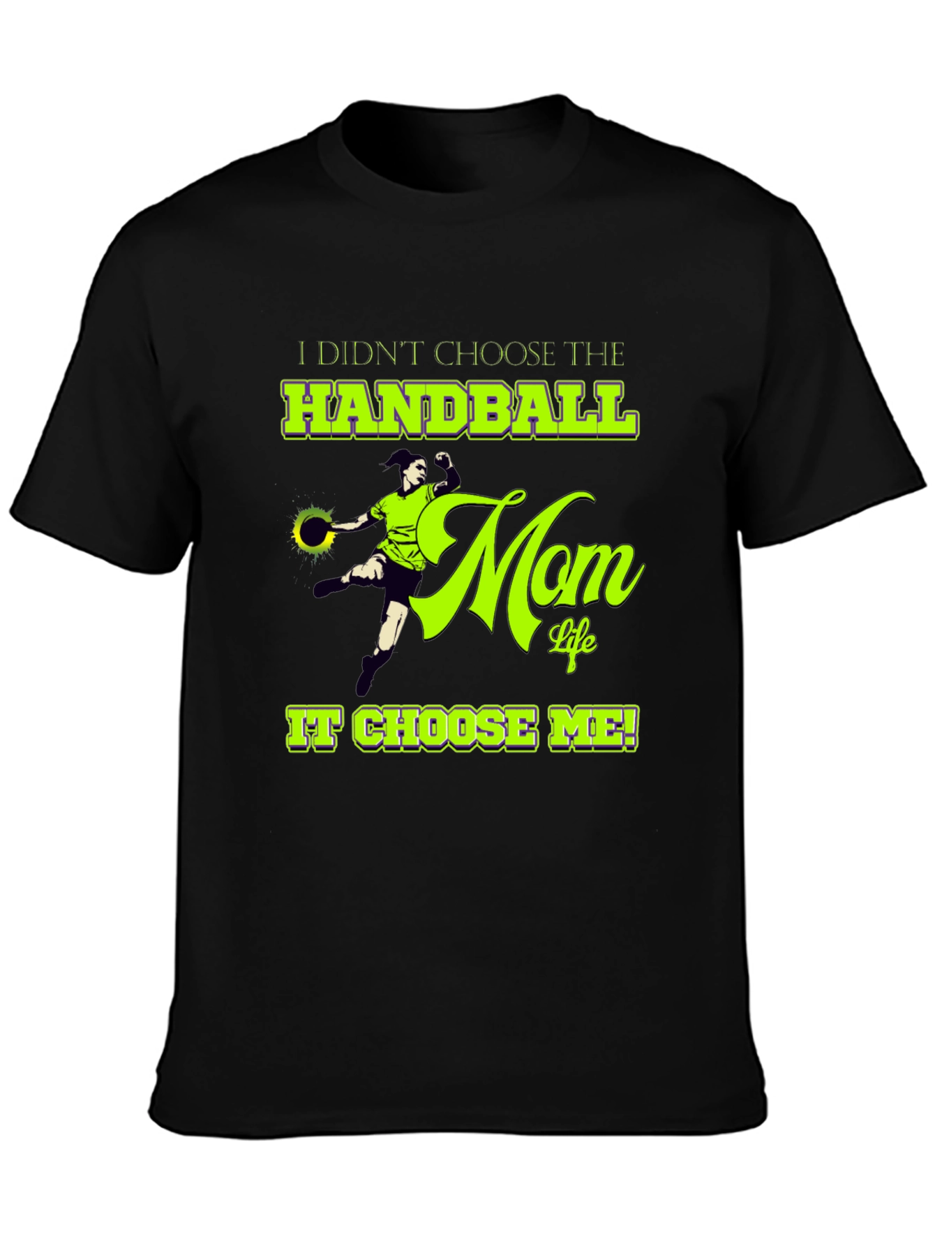 Handball Mom Life Graphic T-Shirt - Black Cotton Tee