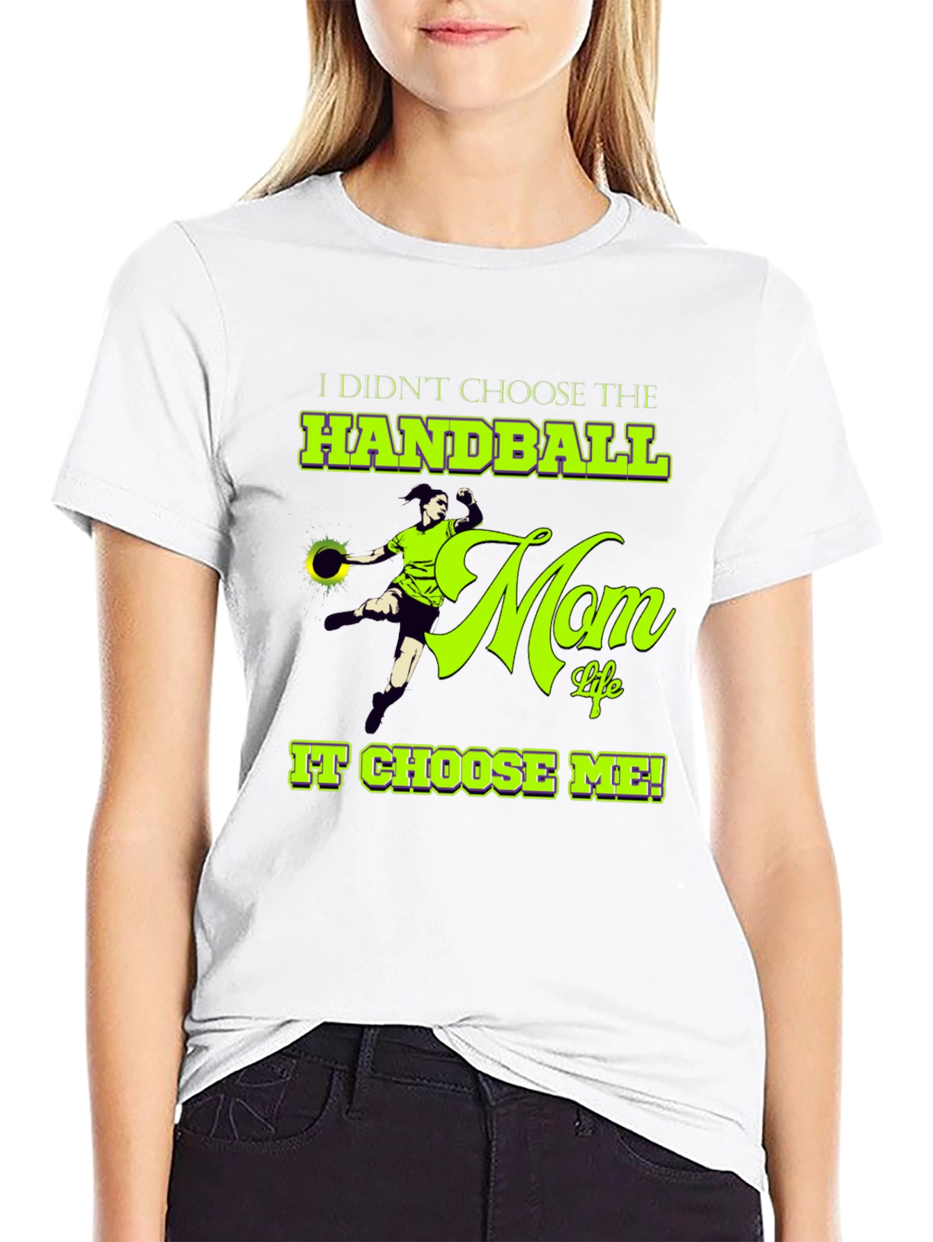 Handball Mom Life Graphic T-Shirt - Black Cotton Tee