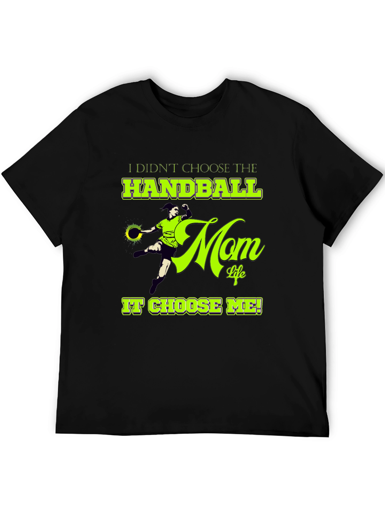 Handball Mom Life Graphic T-Shirt - Black Cotton Tee