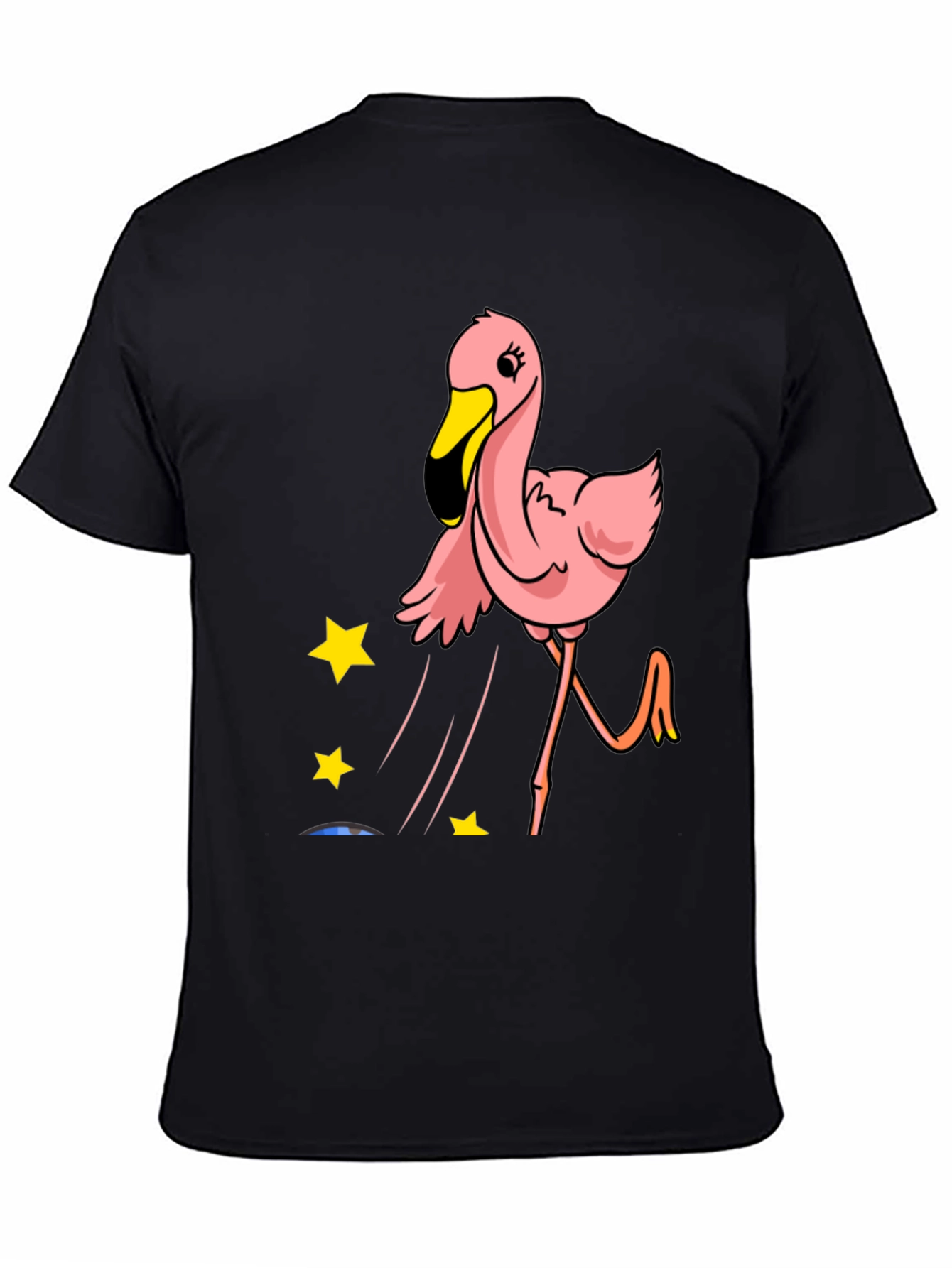 Fun Flamingo Graphic Tee - Casual Black T-Shirt