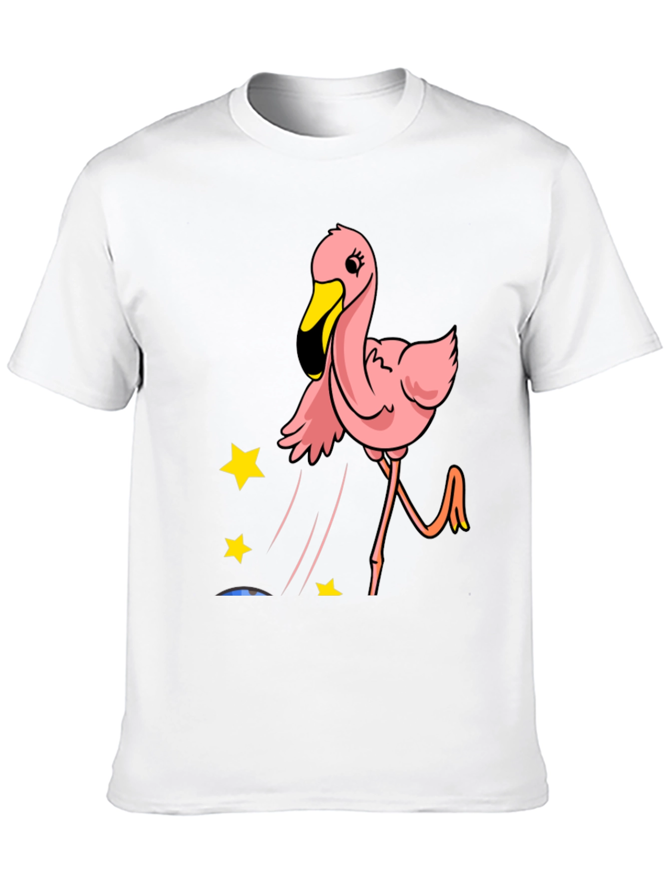 Fun Flamingo Graphic Tee - Casual Black T-Shirt