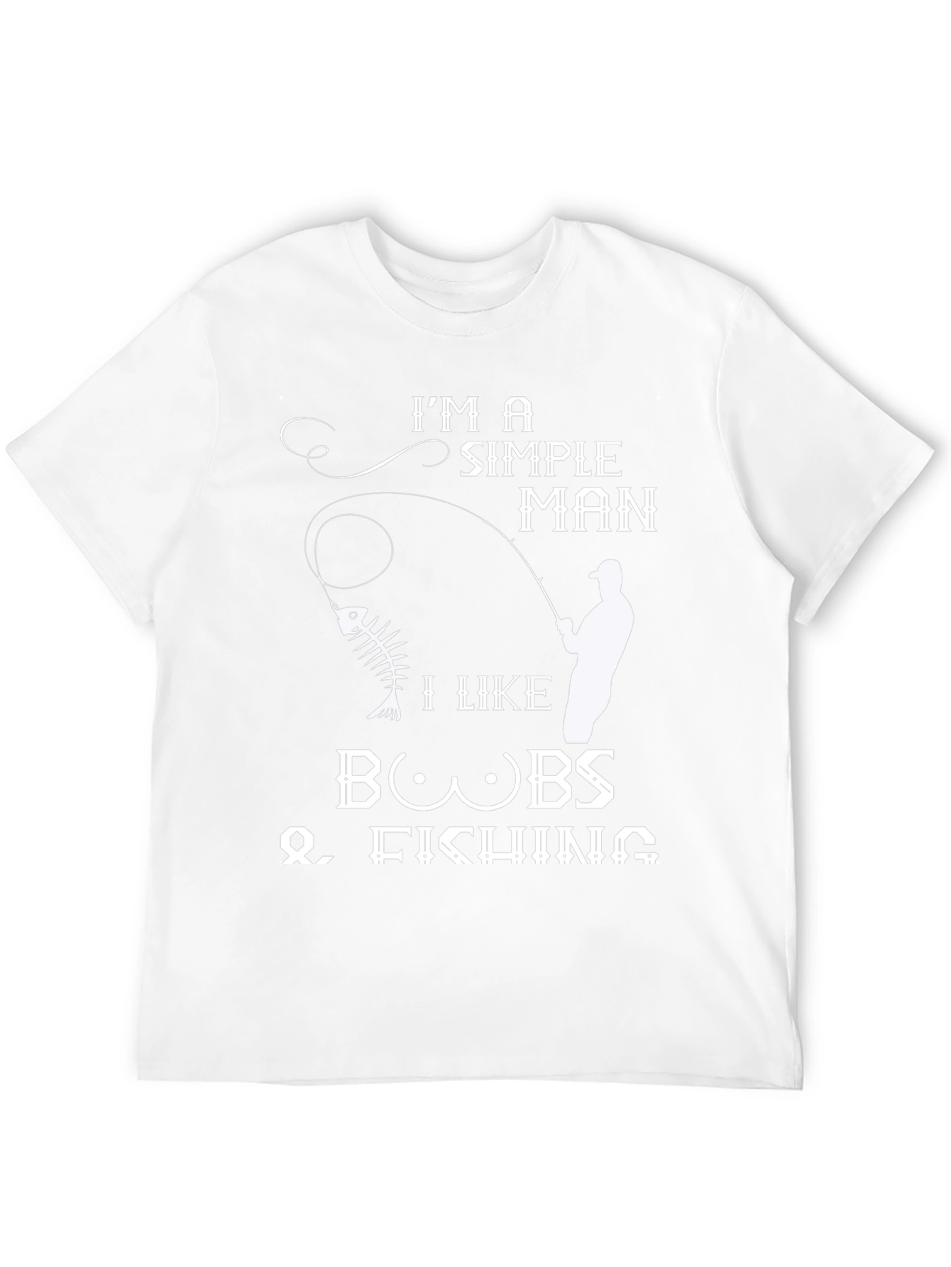Simple Man Boobs Fishing Black Graphic Tee