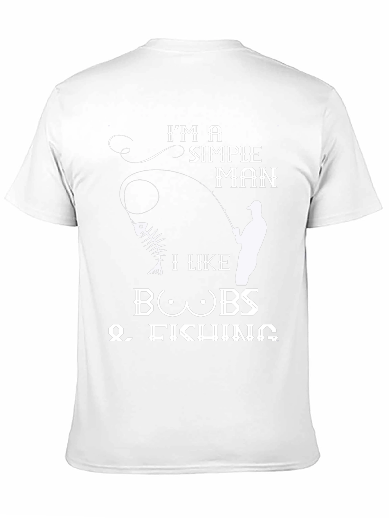 Simple Man Boobs Fishing Black Graphic Tee