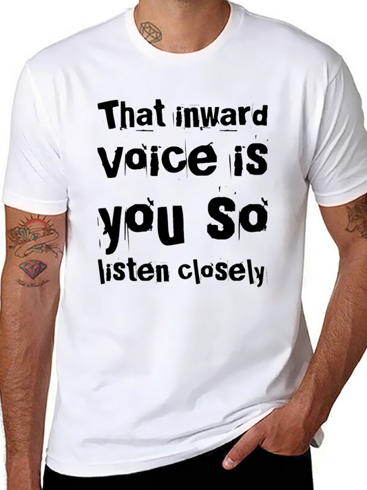 Inward Voice Graphic Tee - Listen Closely Black T-Shirt