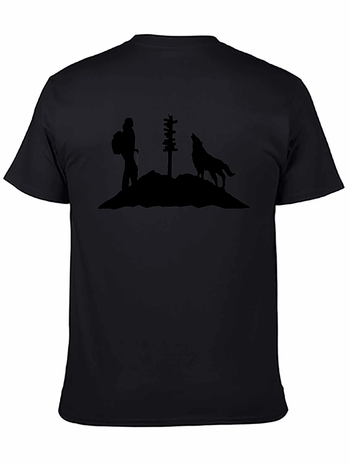 Hiking Wolf Silhouette T-Shirt - Adventure Apparel