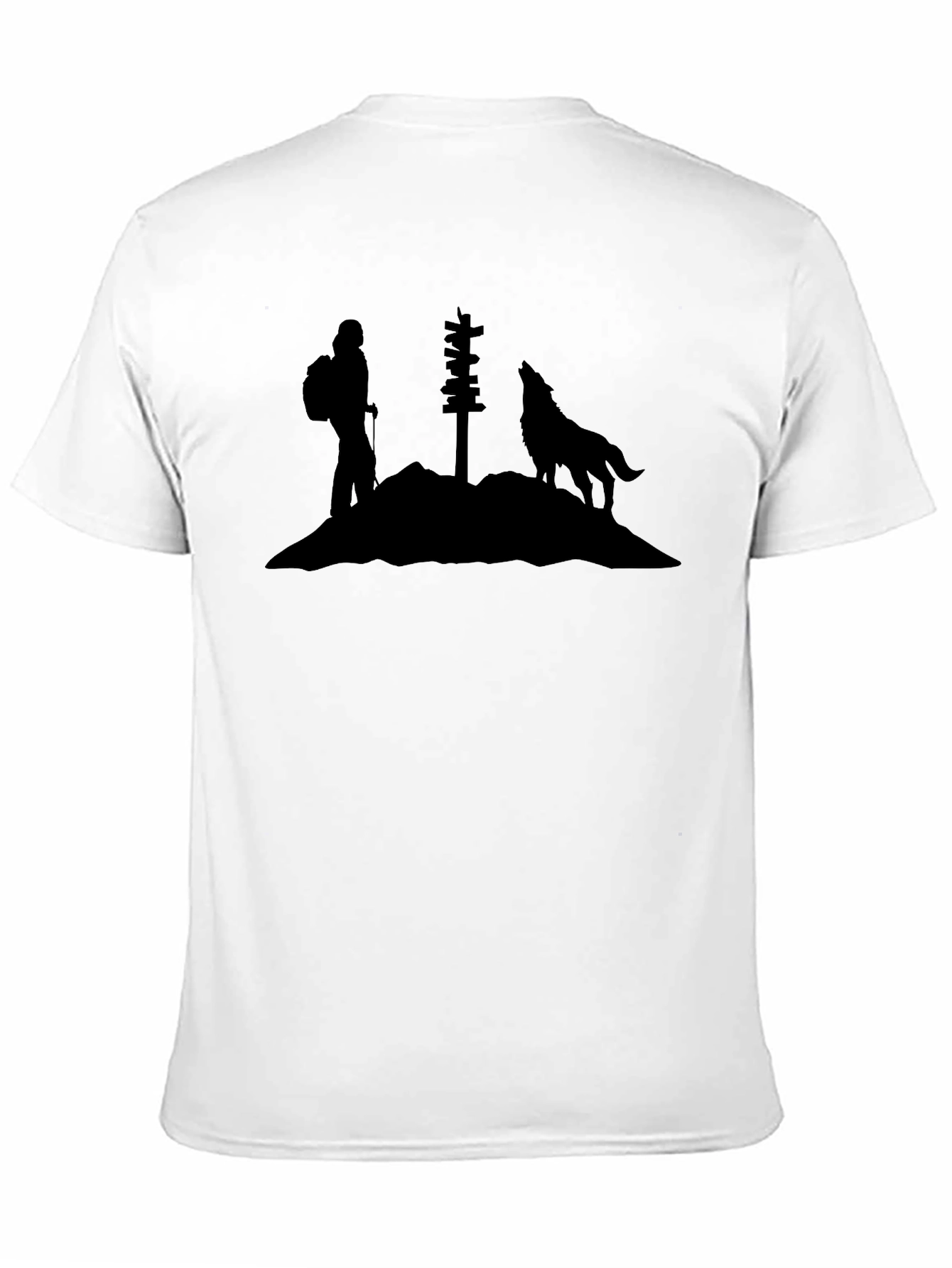 Hiking Wolf Silhouette T-Shirt - Adventure Apparel