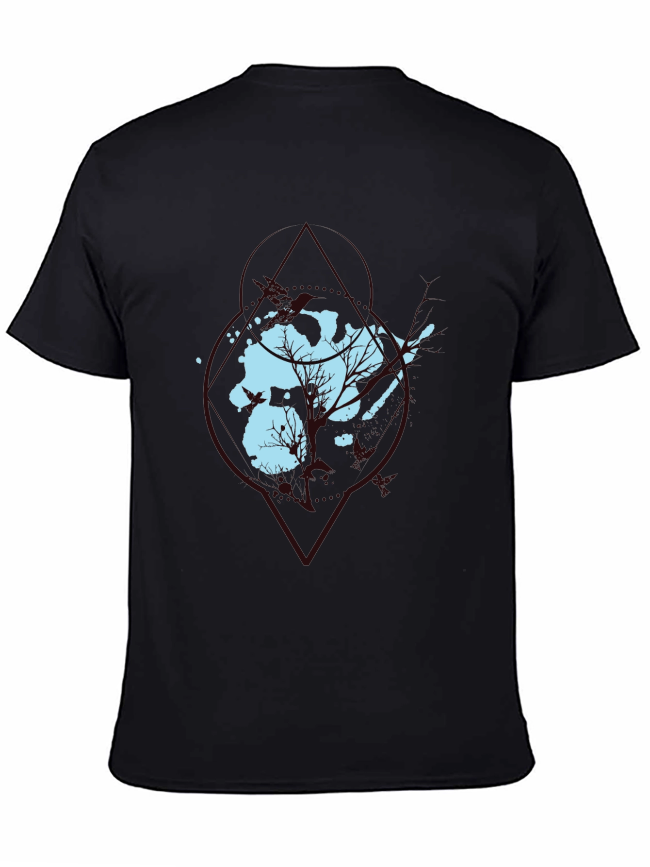 Abstract Tree Graphic Black Tee