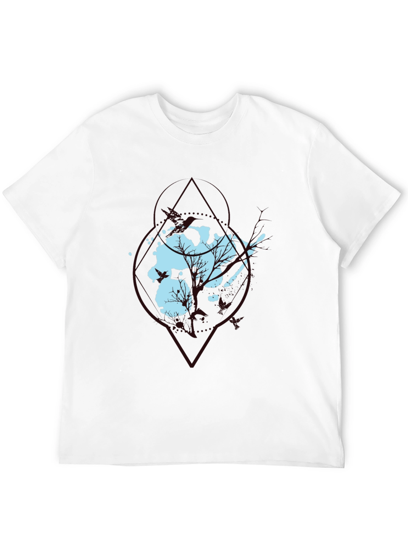 Abstract Tree Graphic Black Tee