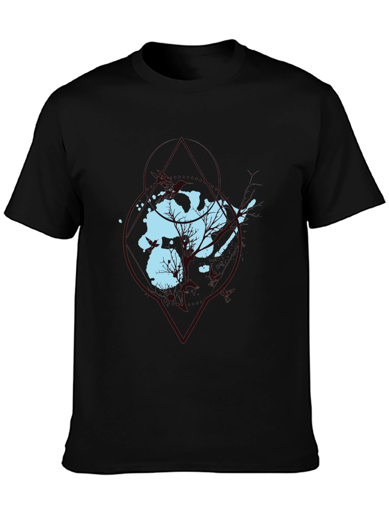Abstract Tree Graphic Black Tee
