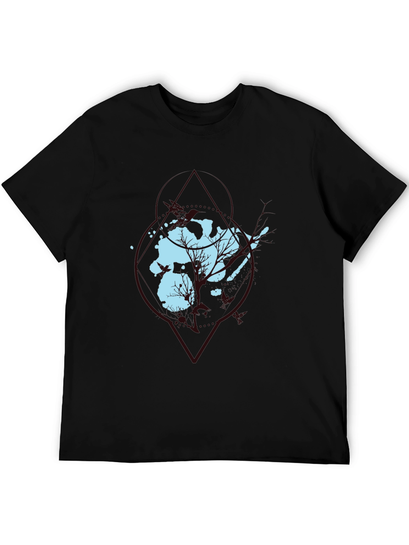 Abstract Tree Graphic Black Tee
