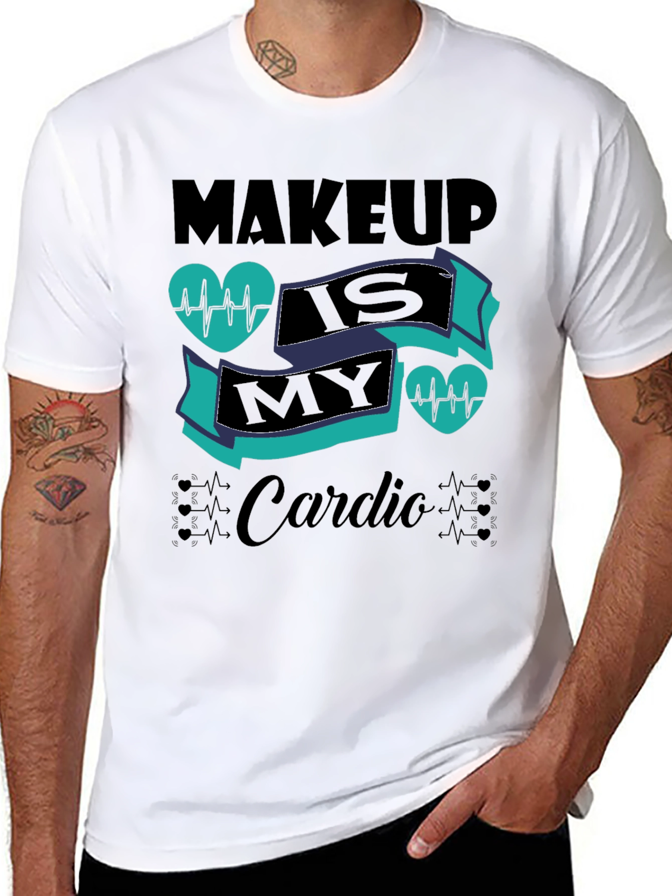Makeup Is My Cardio Black T-Shirt
